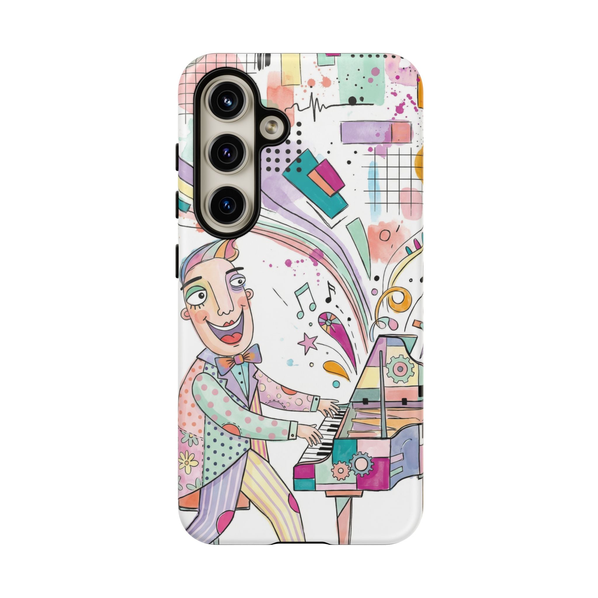 Musical Pianist Samsung Galaxy Phone Case | Colorful Whimsical Piano Art