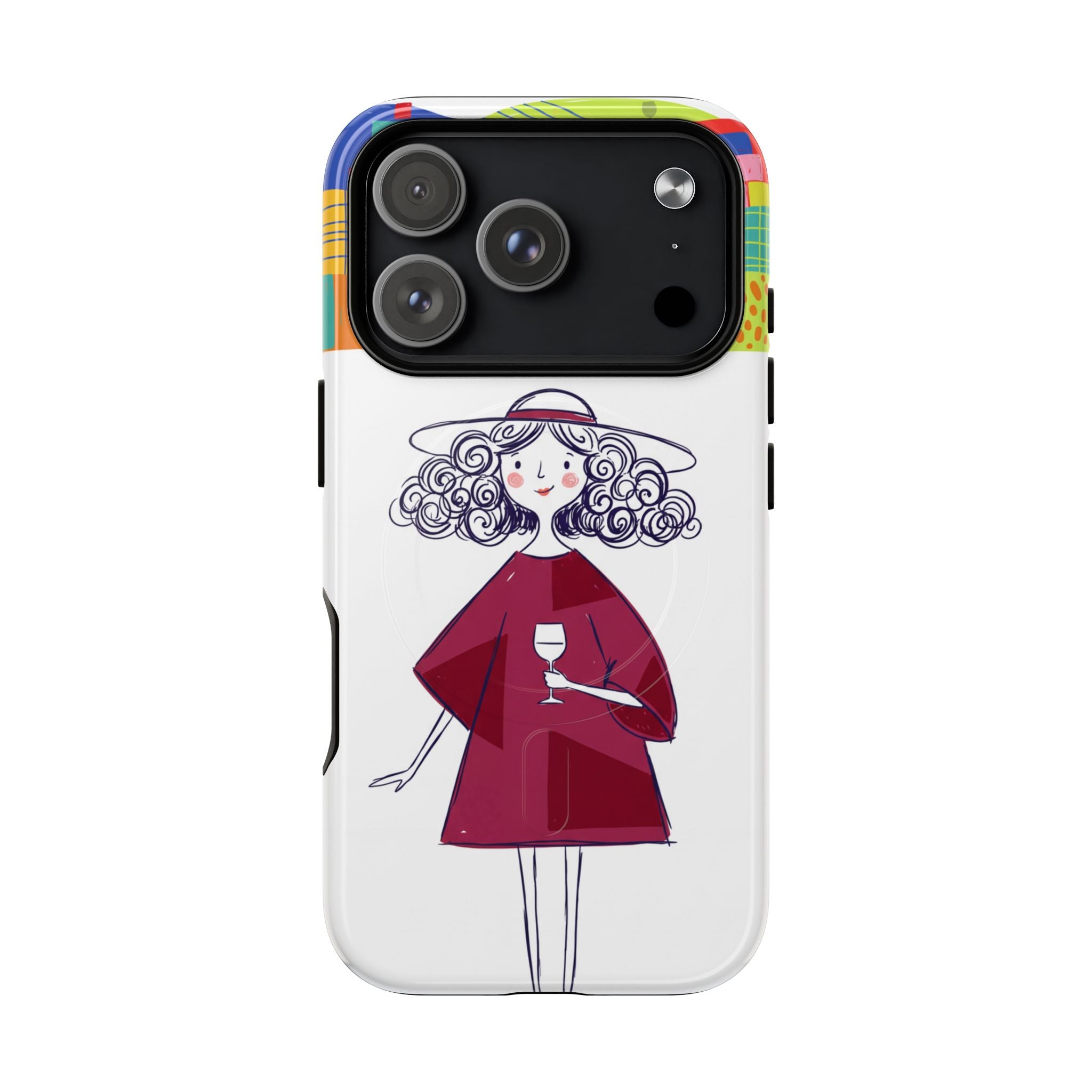 Colourful Artistic Wine Lady MagSafe iPhone Case