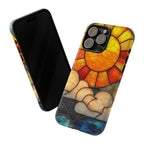 Stained Glass Sun & Clouds iPhone Case