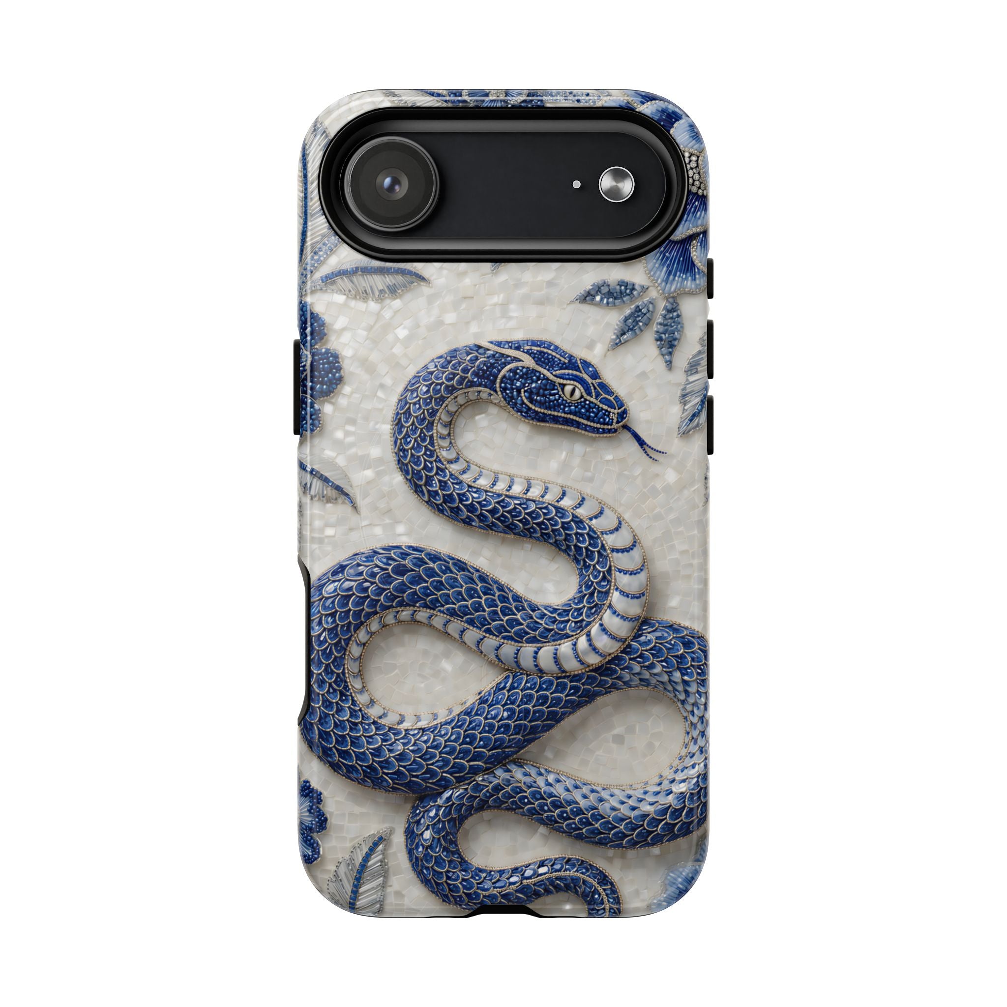 Asian Zodiac Snake MagSafe iPhone Case | Blue & White Porcelain Slim Shockproof Case | Year of the Snake
