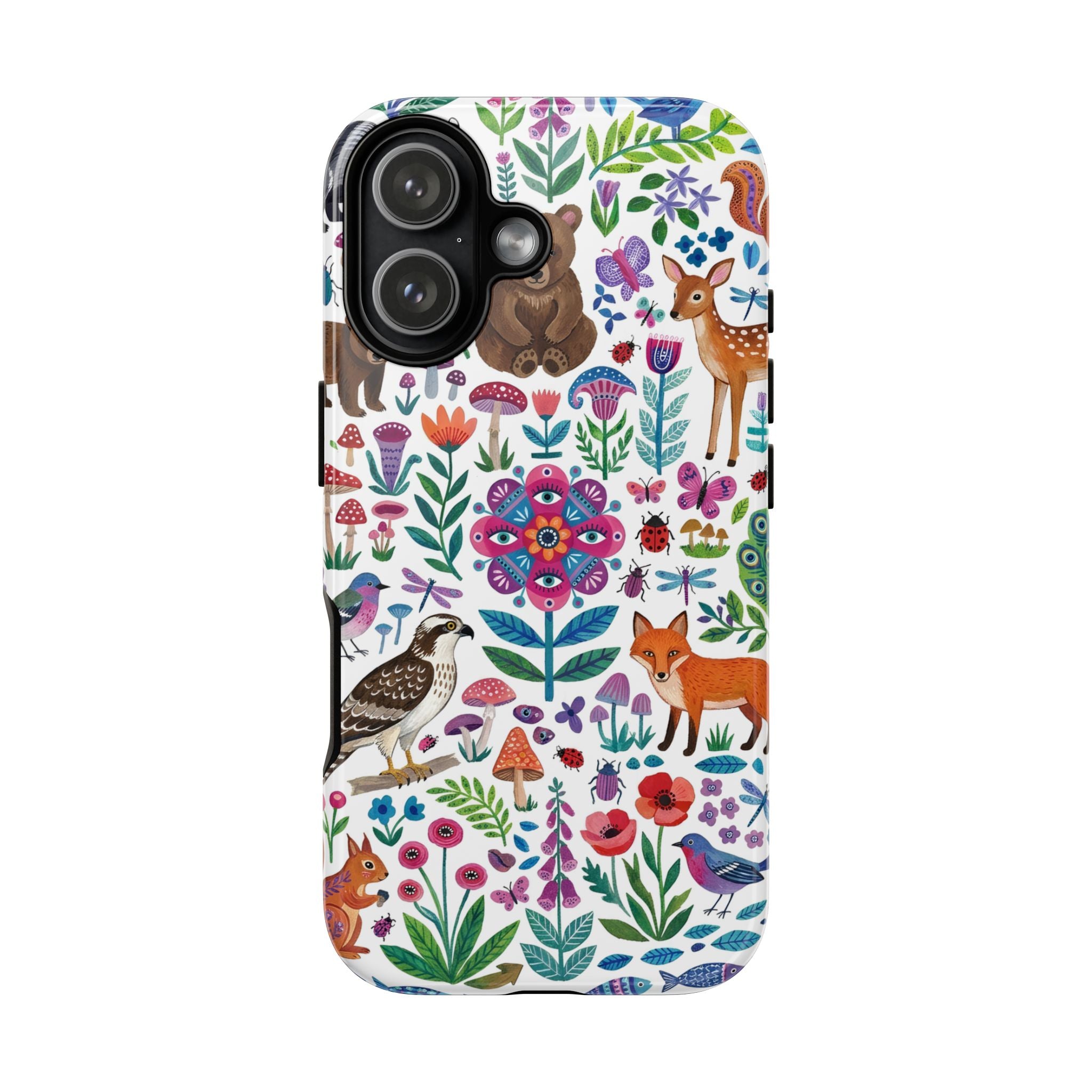 Wild Garden iPhone Case | Cute Forest Animals Floral Pattern Tough Case