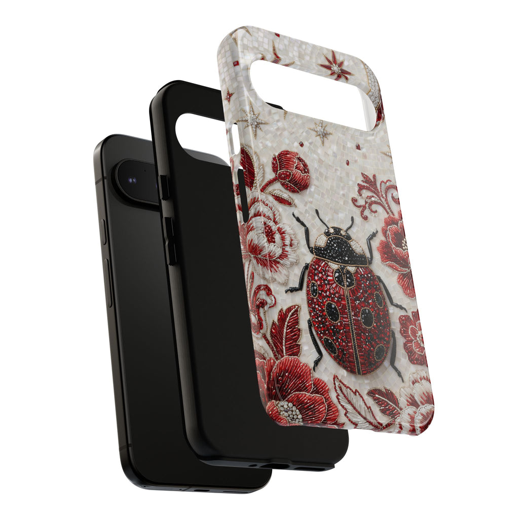 Cover protettiva "Vintage Red Beetle" per Google Pixel | Fantasia Floreale Coccinella