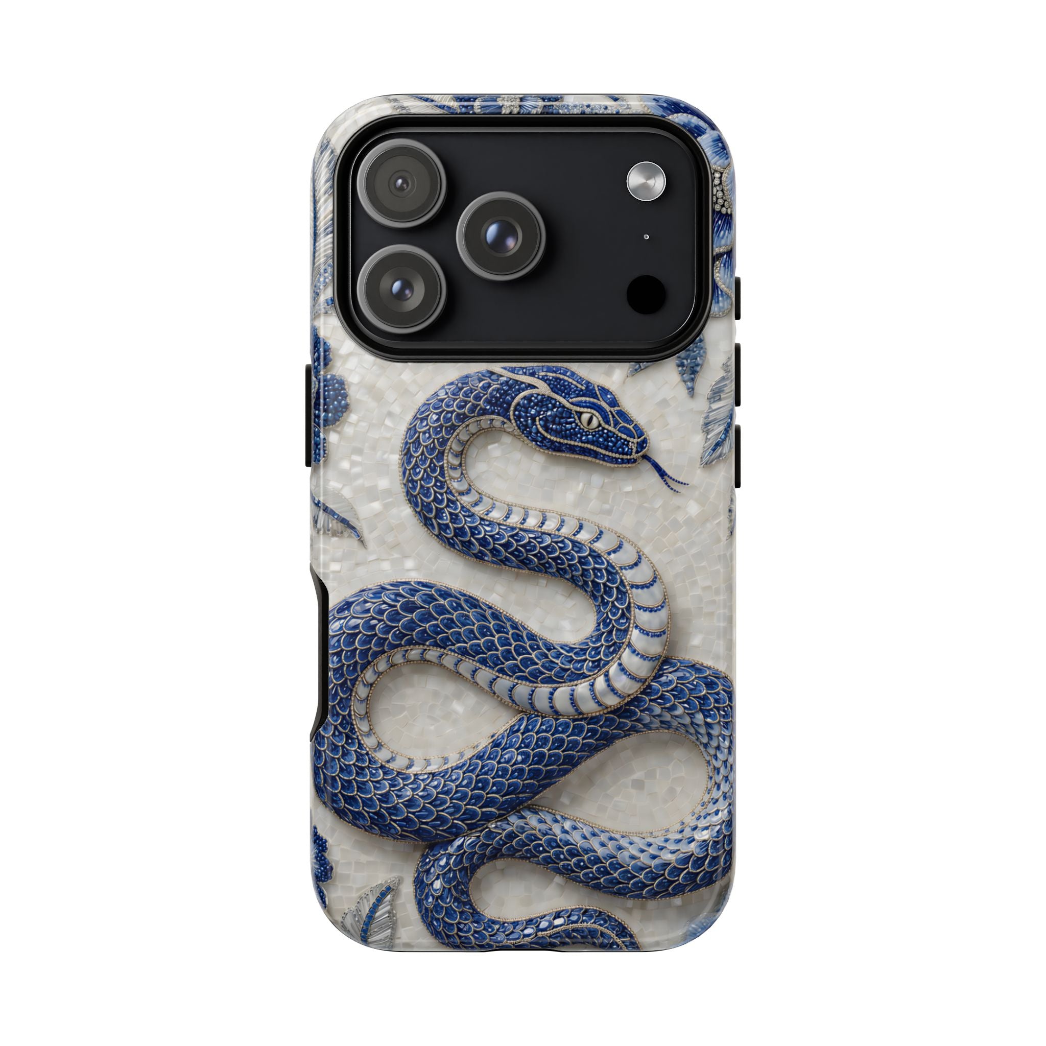 Asian Zodiac Snake iPhone Case | Blue & White Porcelain Slim Shockproof Case | Year of the Snake