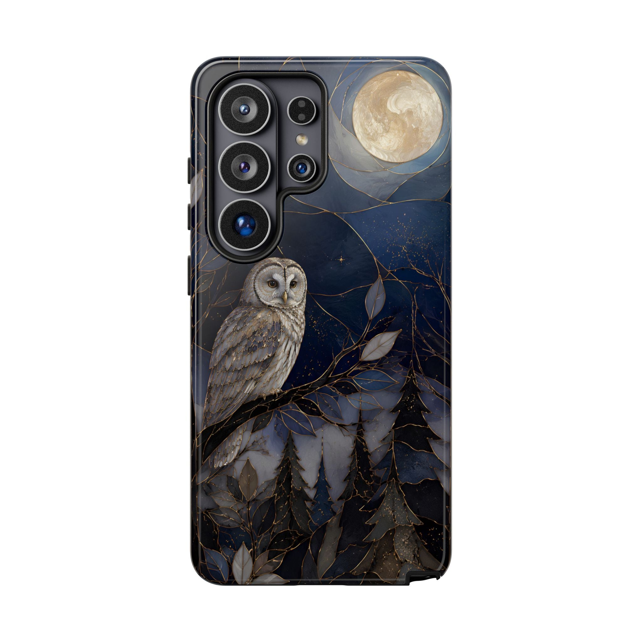 Owl Moon Samsung Galaxy Phone Case | Woodland Forest Night Art