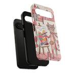 Artistic Cat Google Pixel Phone Case | Painter Kitty Illustration Tough Case