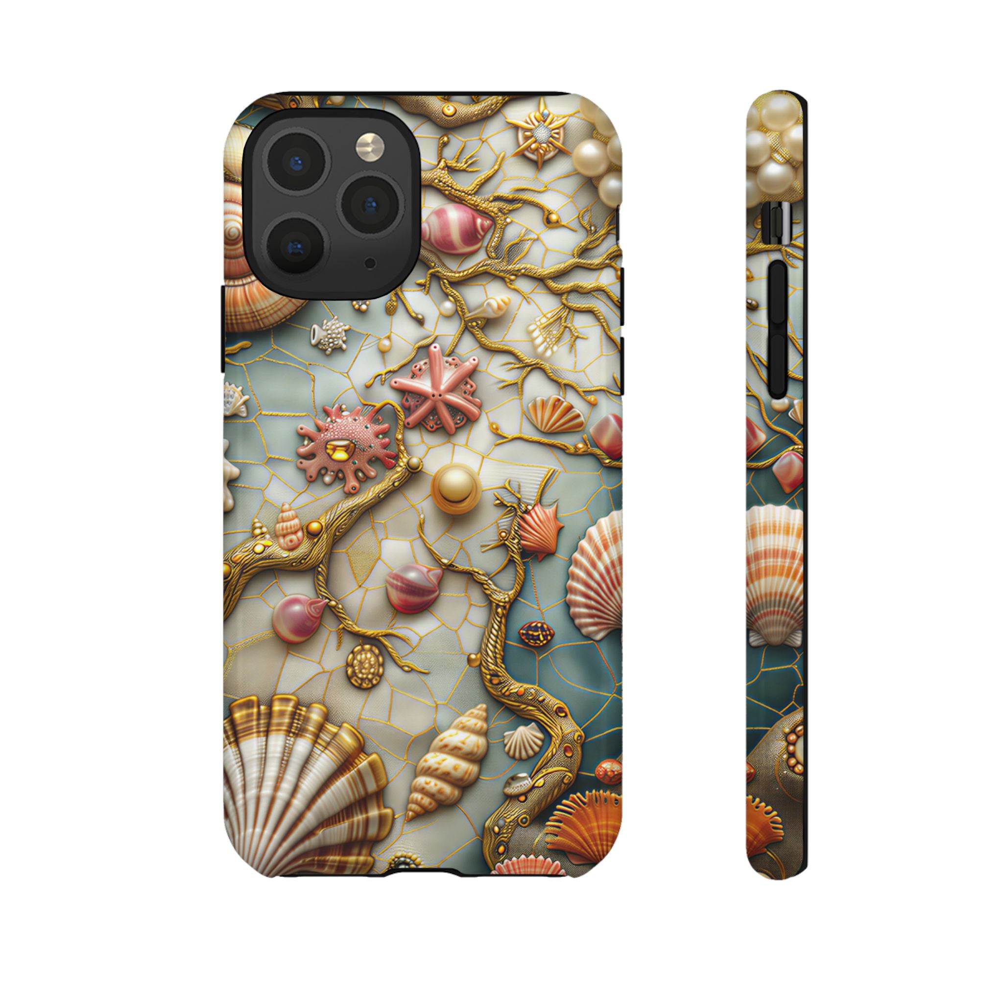 Decorative Seashell & Pearl Beach Design iPhone Case