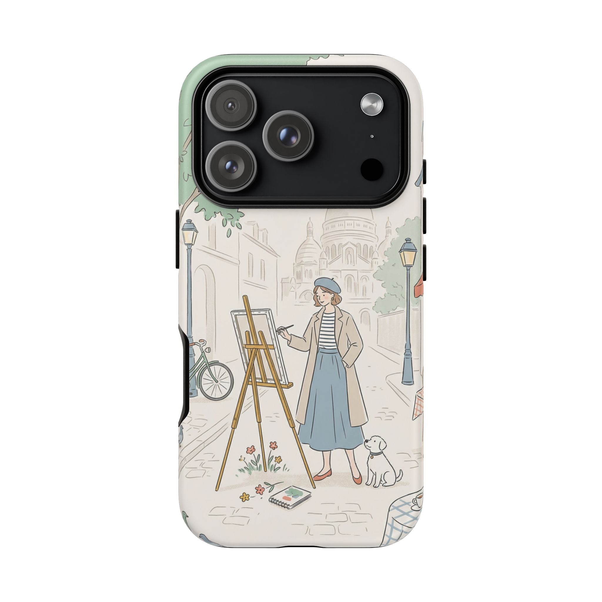 Artist in Paris iPhone Case | Vintage Painter Street Scene Protective Cover