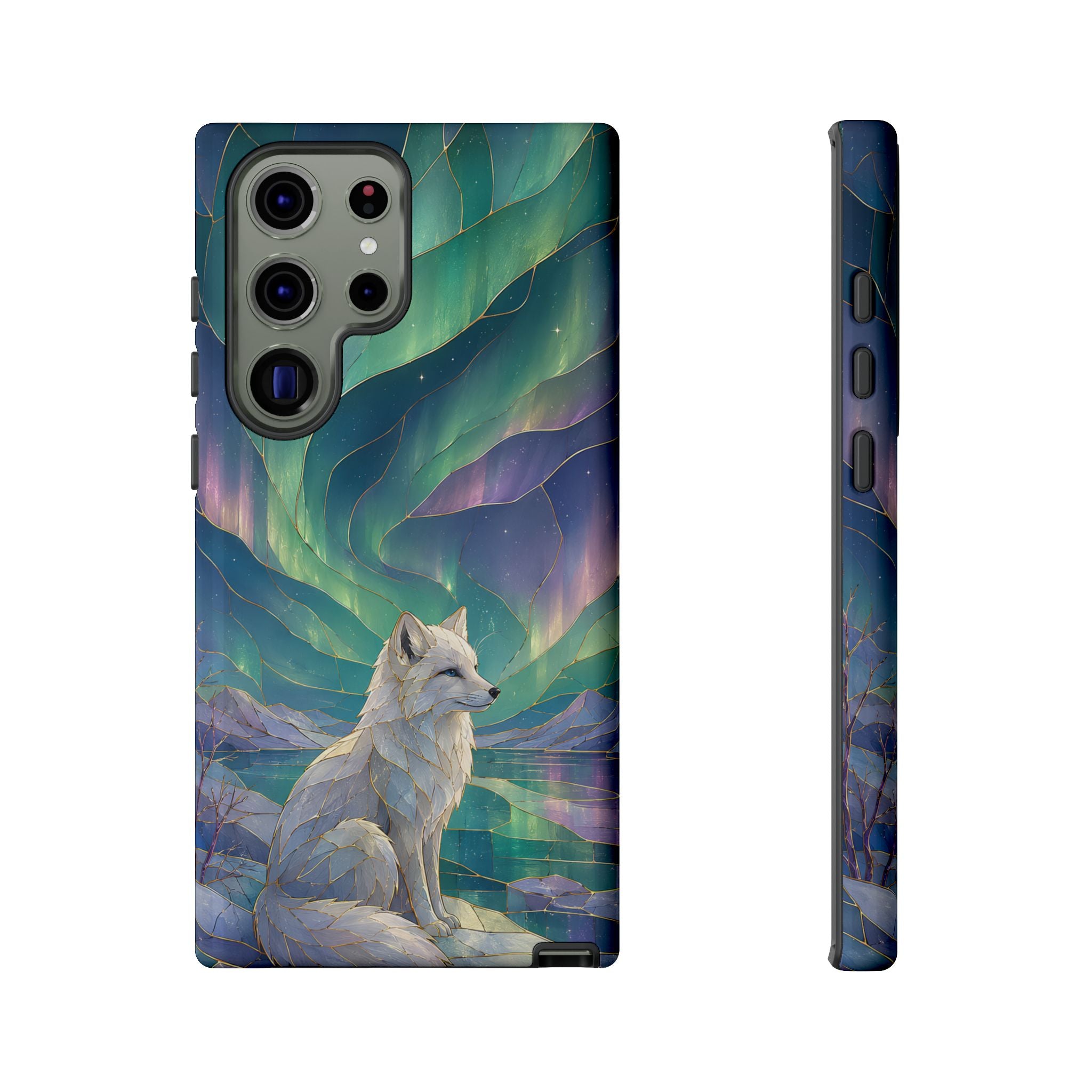 Arctic Fox Samsung Galaxy Phone Case | Northern Lights Phone Case