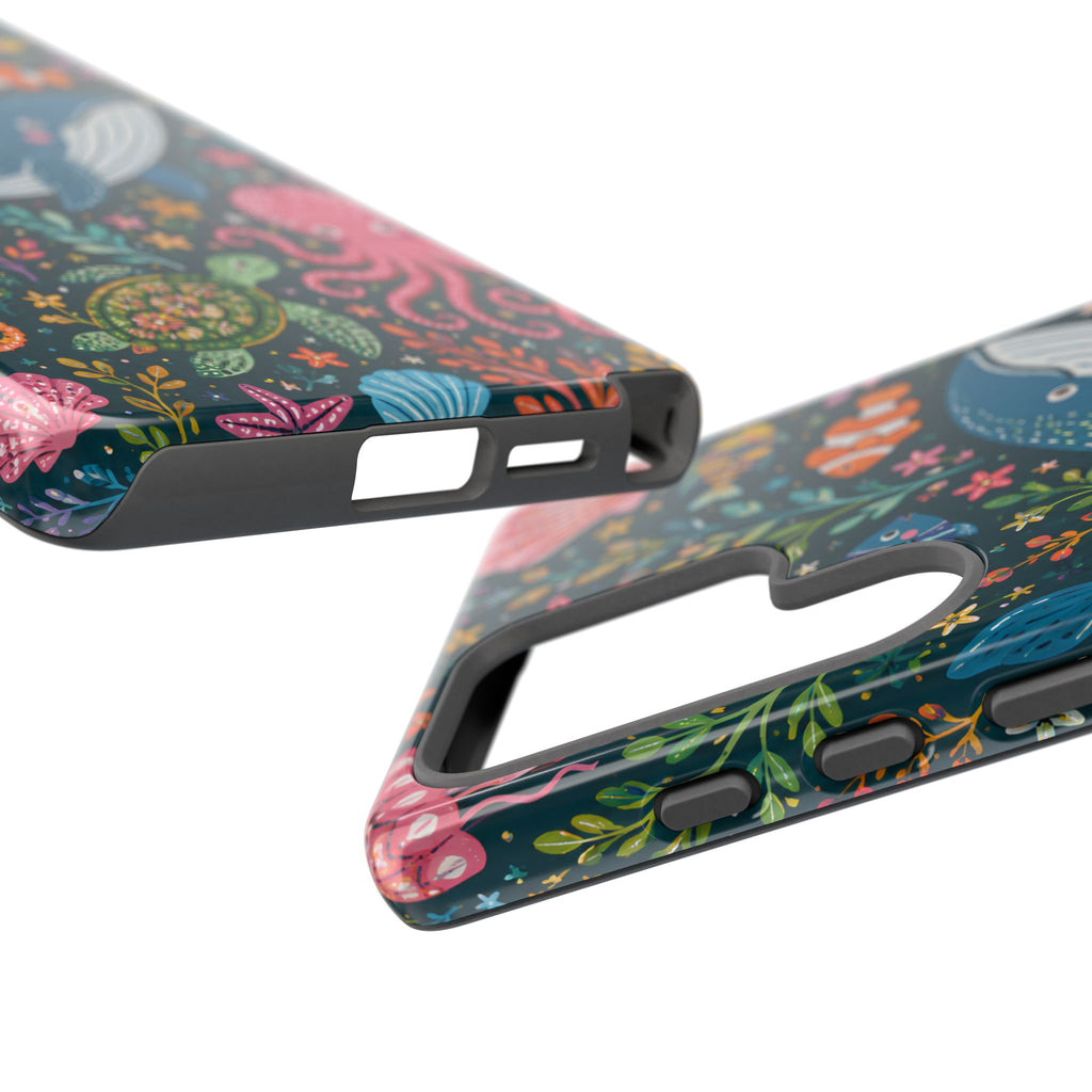 Underwater Friends Samsung Galaxy Phone Case | Whale, Octopus & Sea Life Floral Design