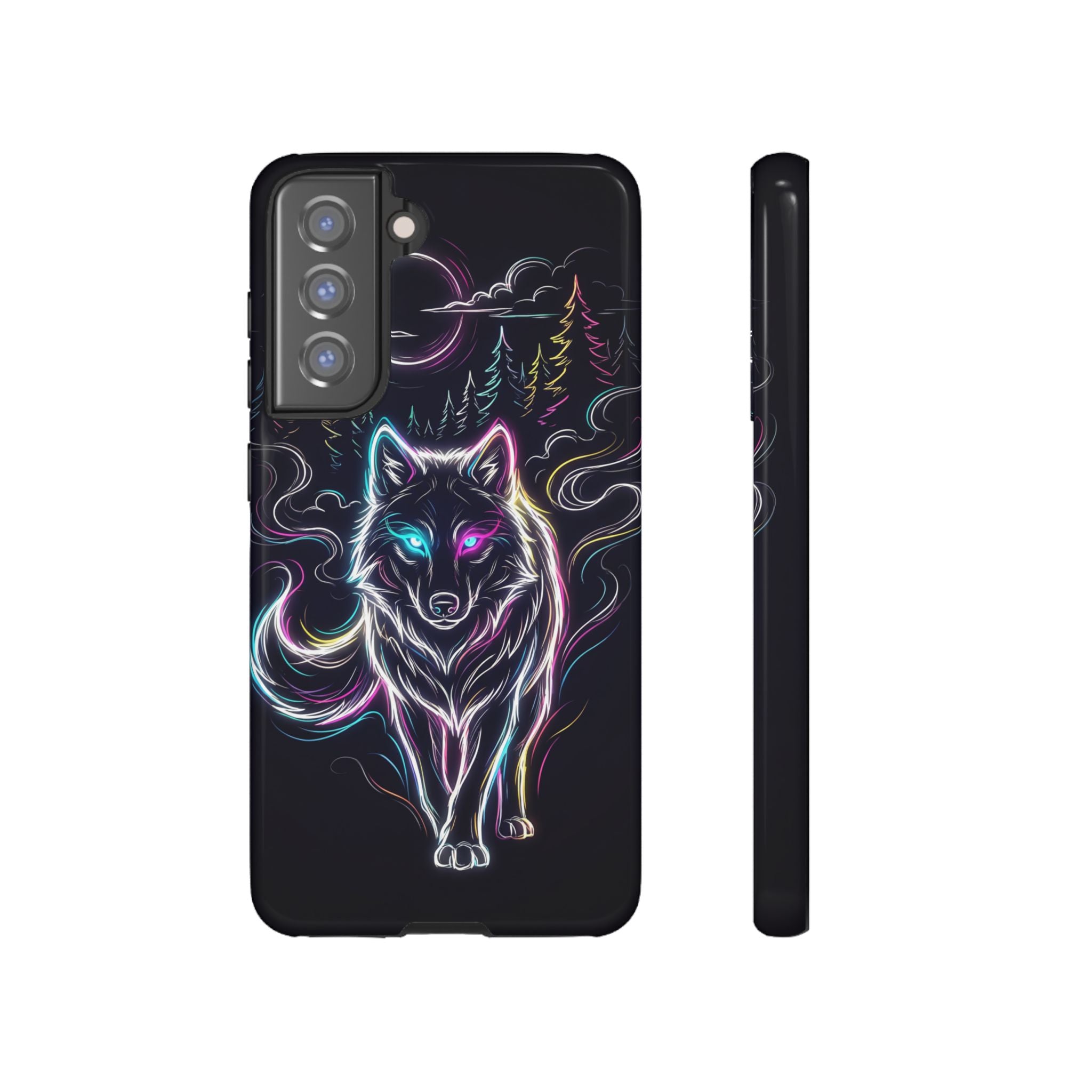 Neon Wolf Samsung Galaxy Phone Case | Mystic Glow Protective Tough Case