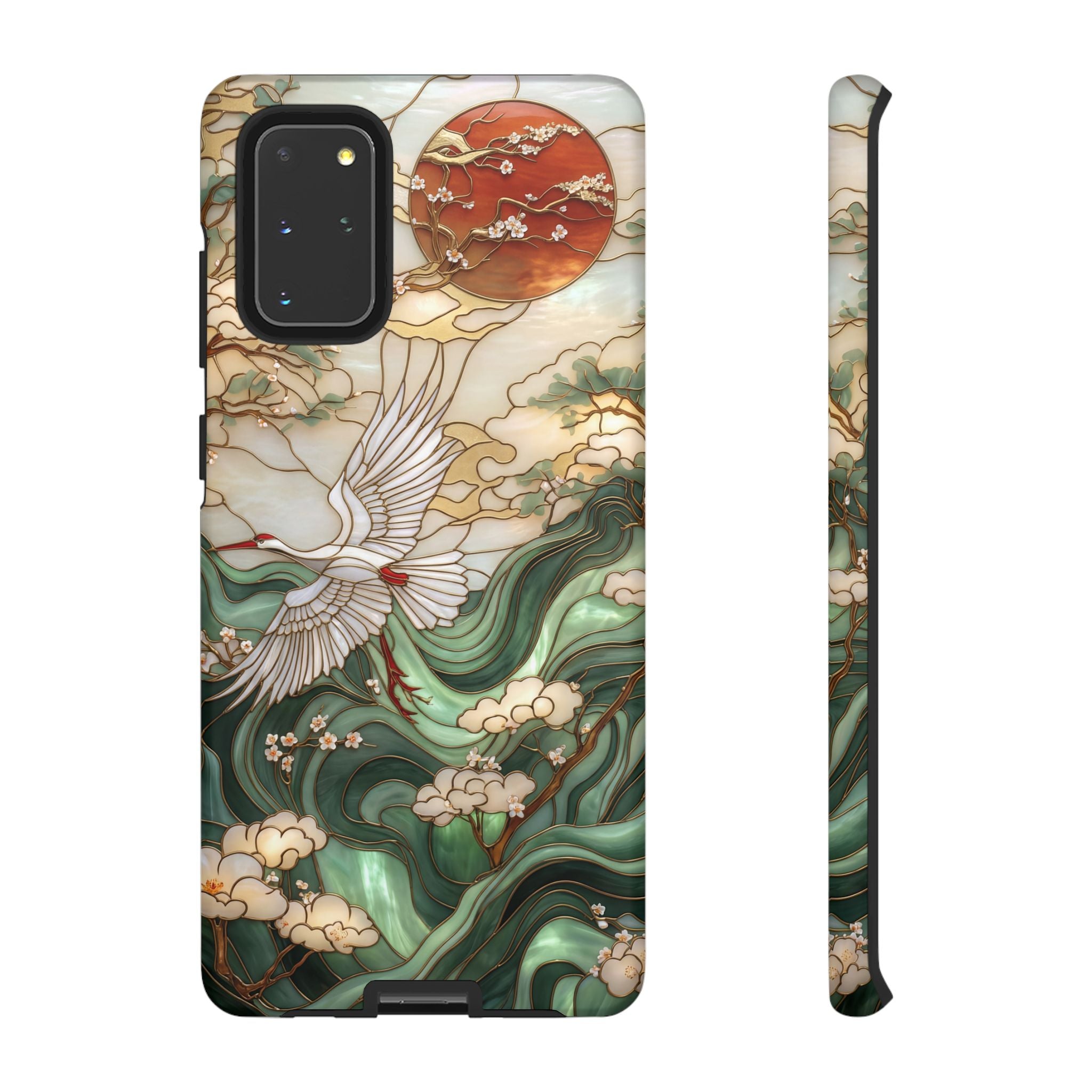 Cranes & Waves Protective Samsung Galaxy Case | Japanese-Inspired Art Phone Cover
