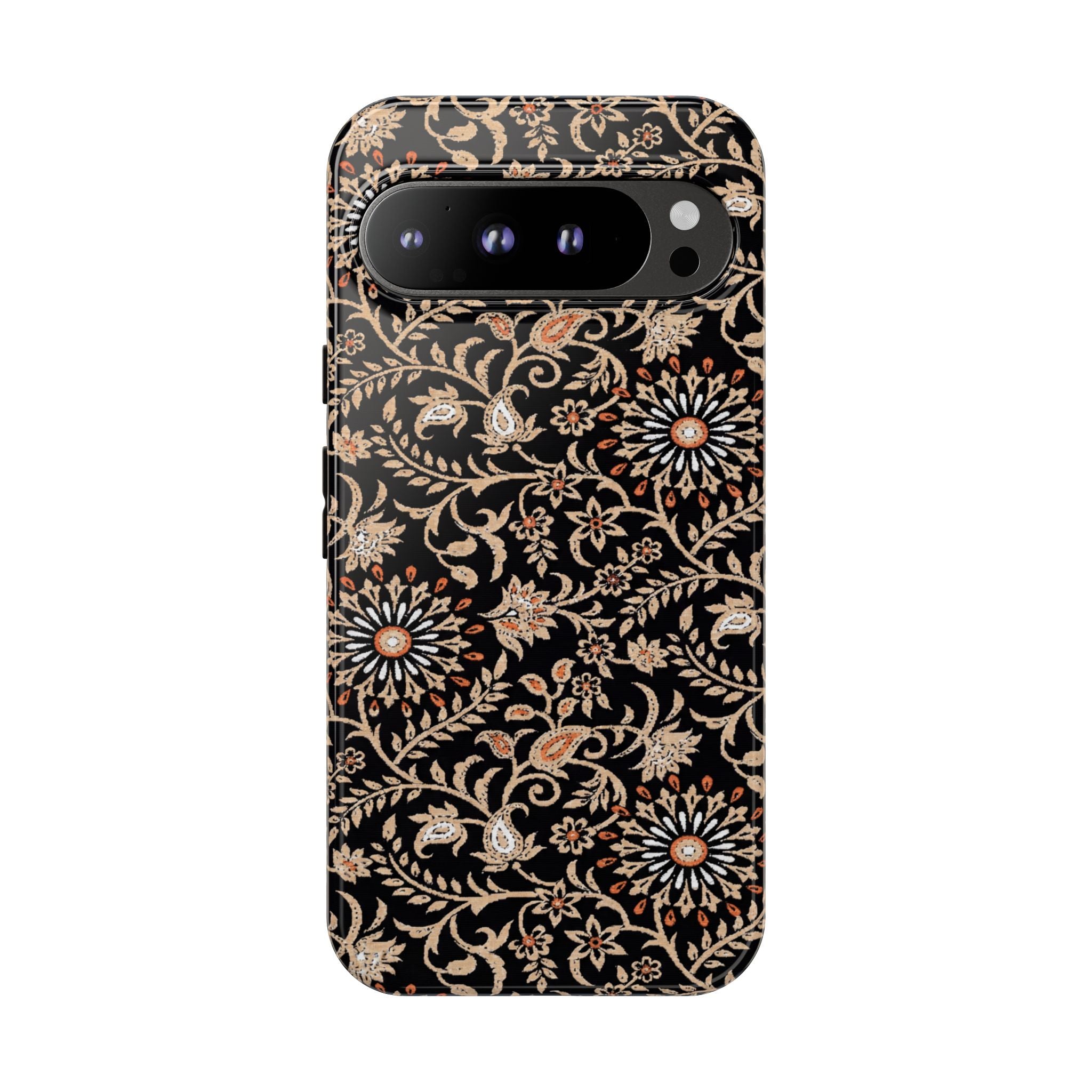 Batik Floral Black Ornate Daisies Tough Google Pixel Case