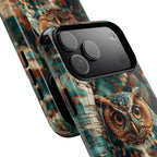 Custodia MagSafe resistente per iPhone con motivo a mosaico gufo