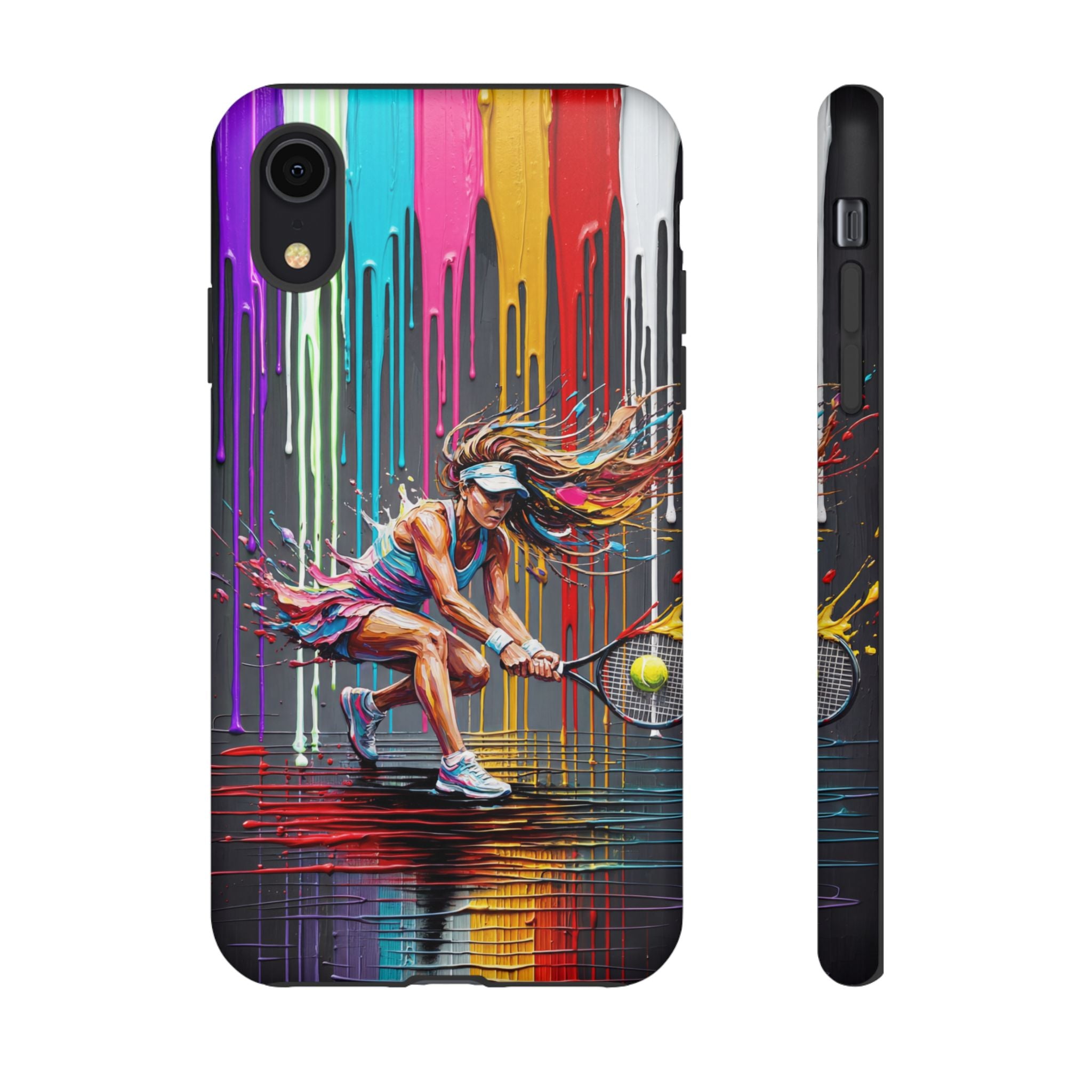 Colour Splash Tennis iPhone Case | Vibrant Female Player Art