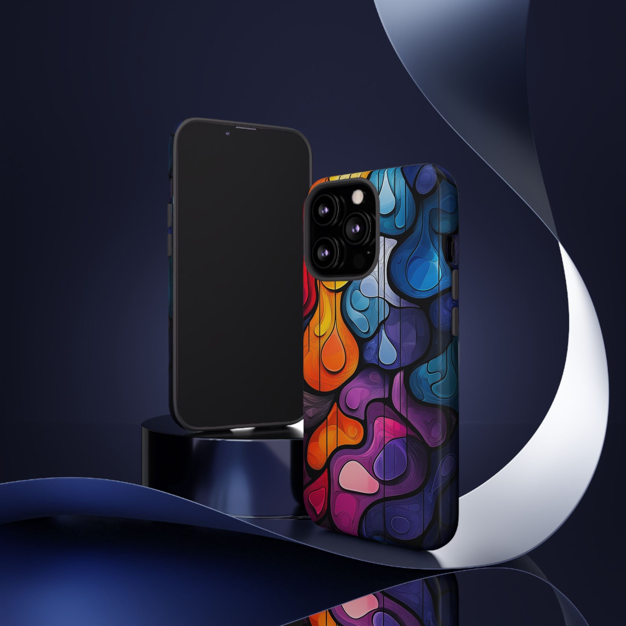 Abstract Colourful Drop iPhone Case — Vibrant Stained-Glass