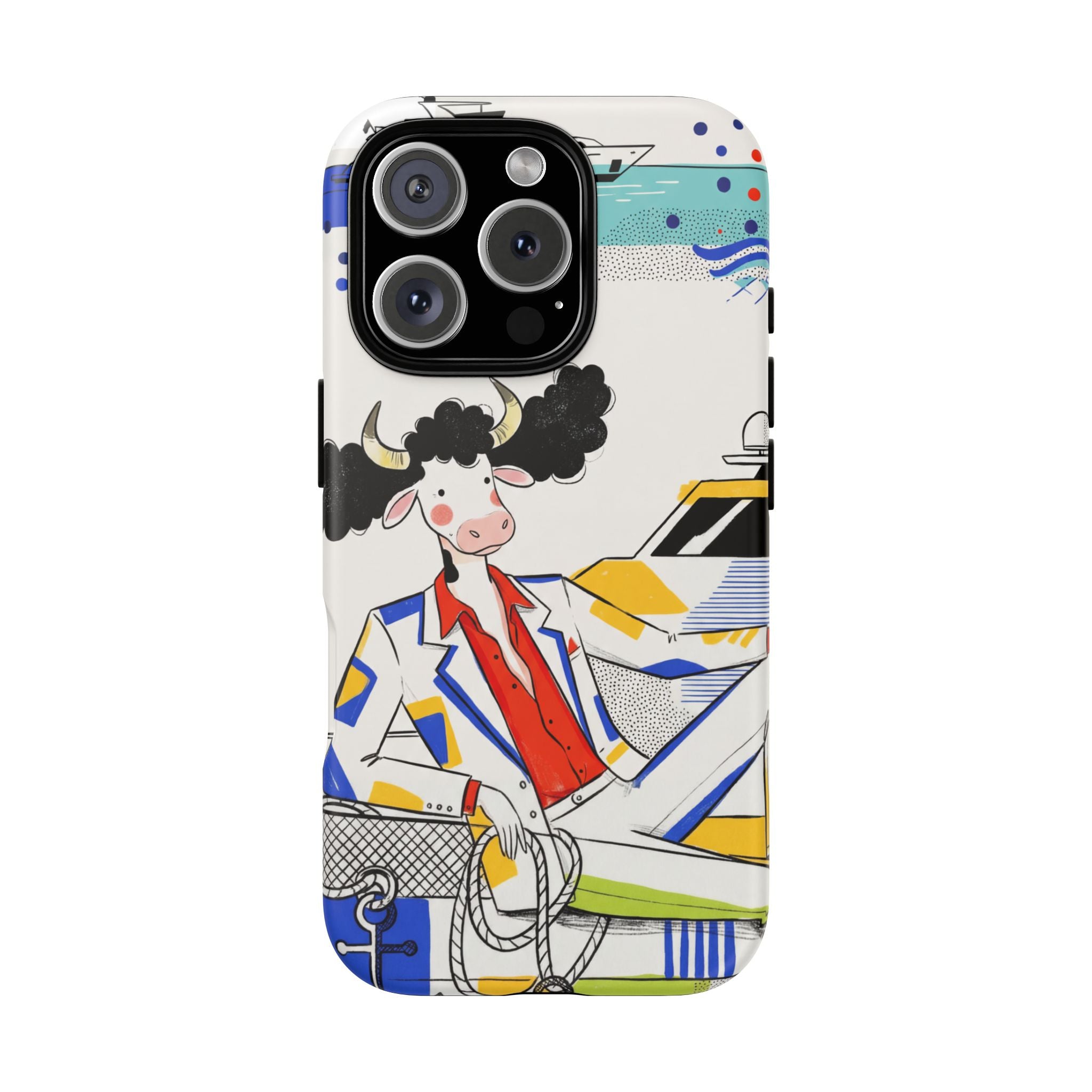 Nautical Cow Graphic Protective iPhone Case
