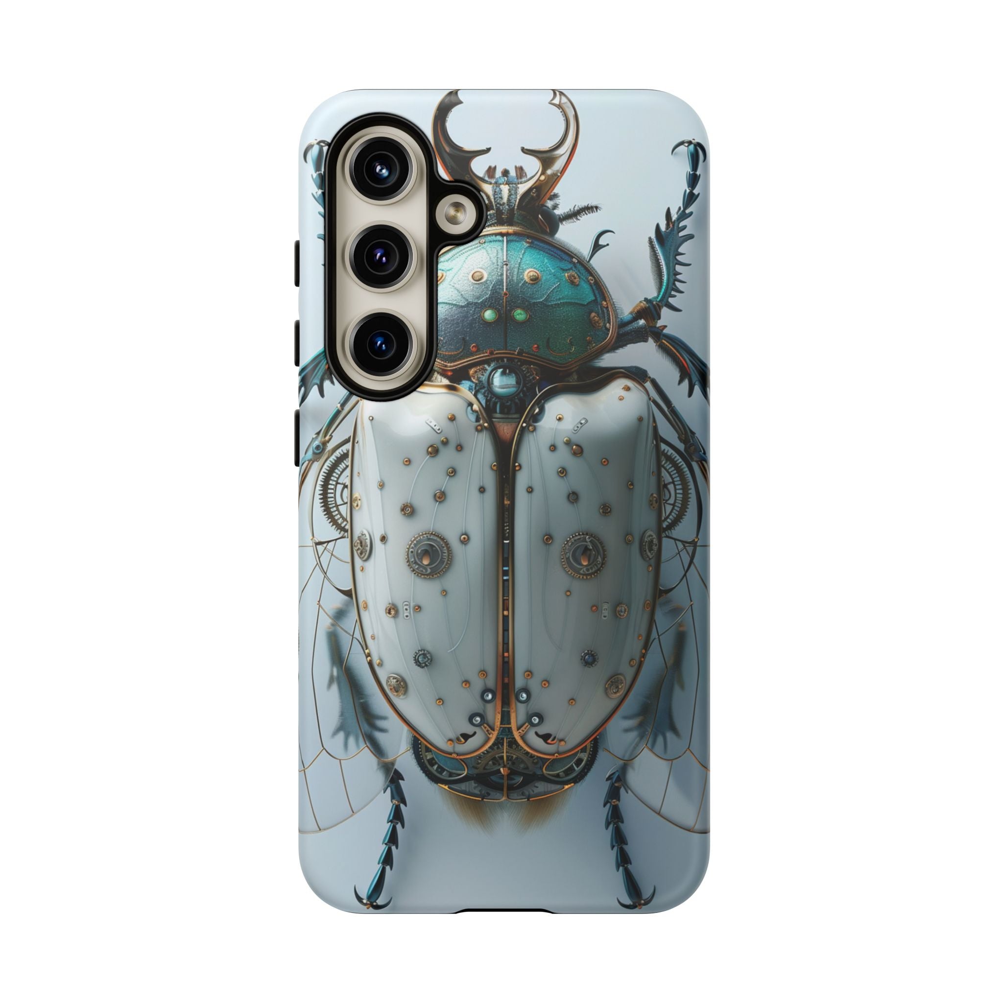 Steampunk White Beetle Protective Tough Samsung Galaxy Case