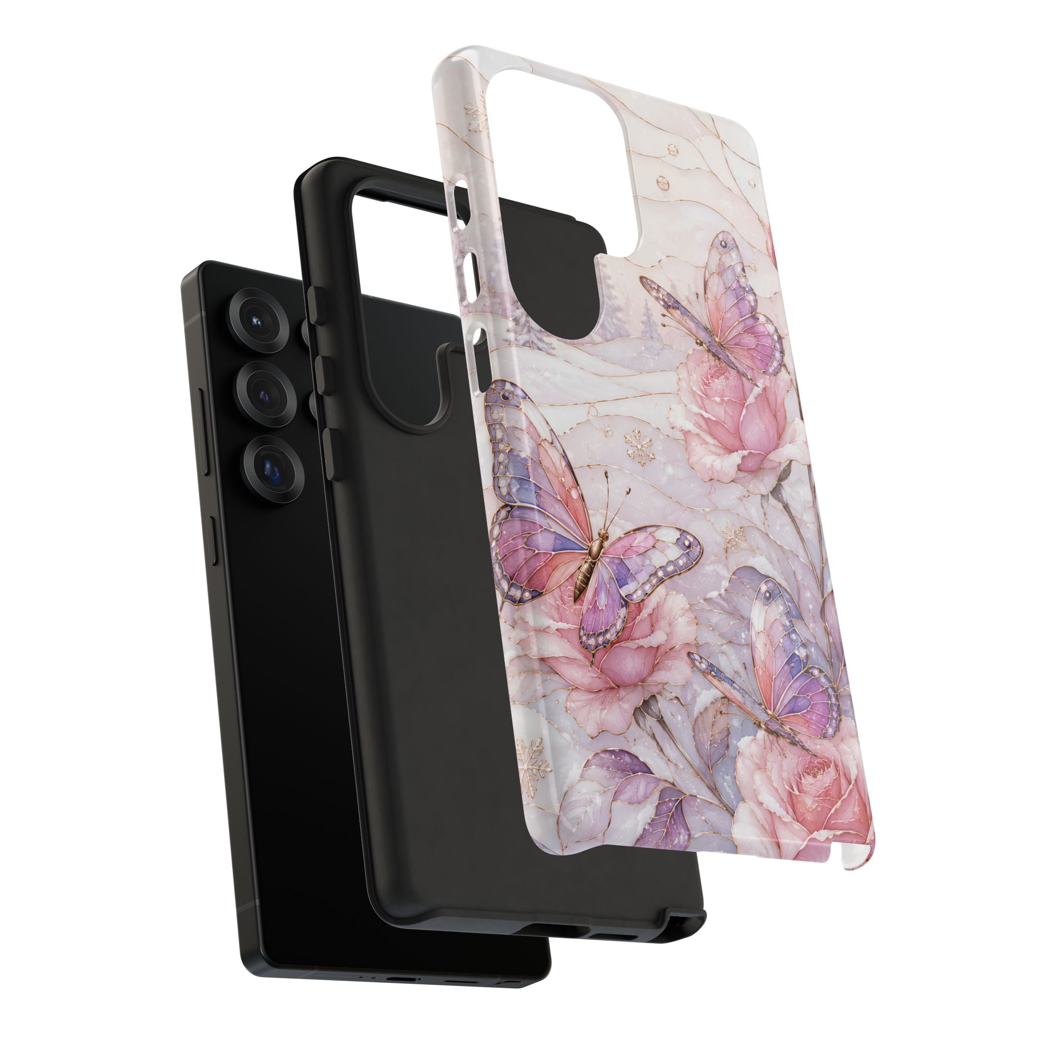 Butterfly Rose Samsung Galaxy Phone Case | Floral Phone Case