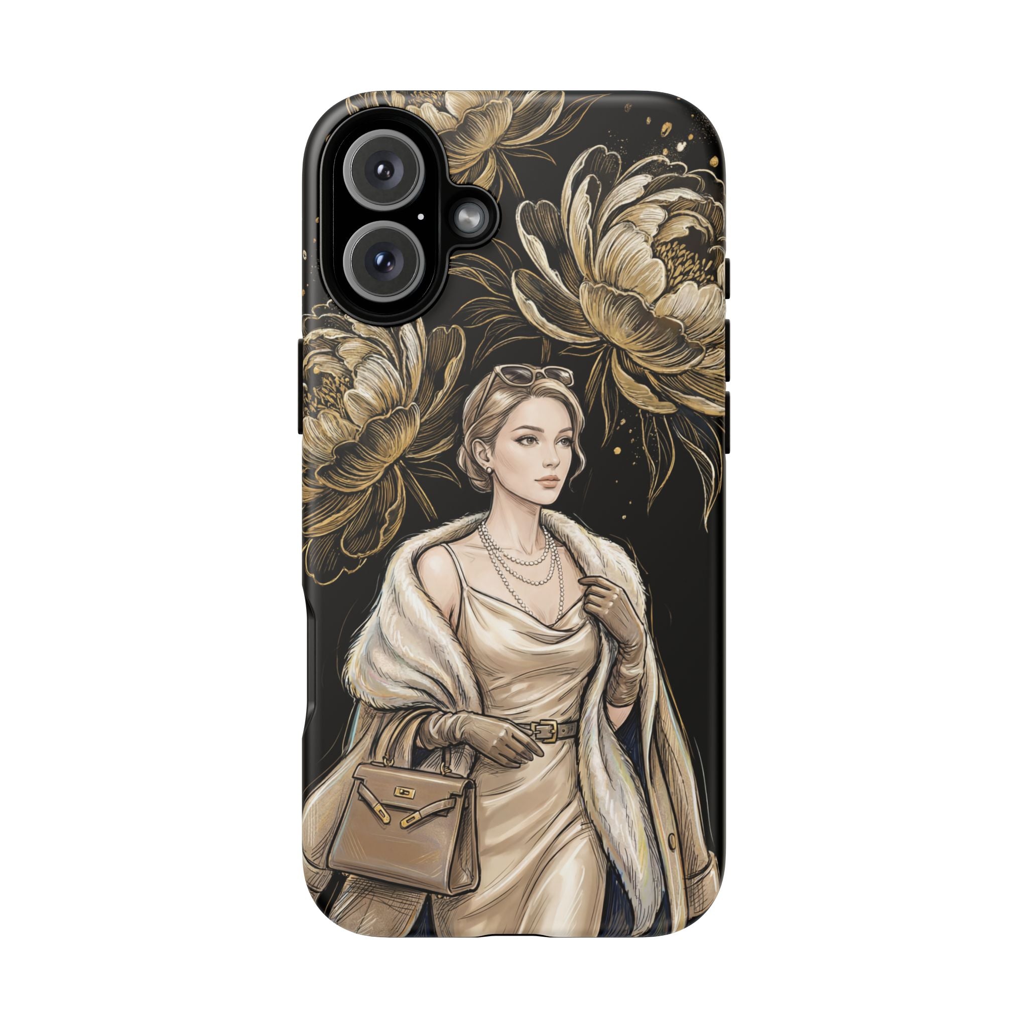 Elegant Vintage Lady Floral iPhone Case | Chic Protective Cover for Women