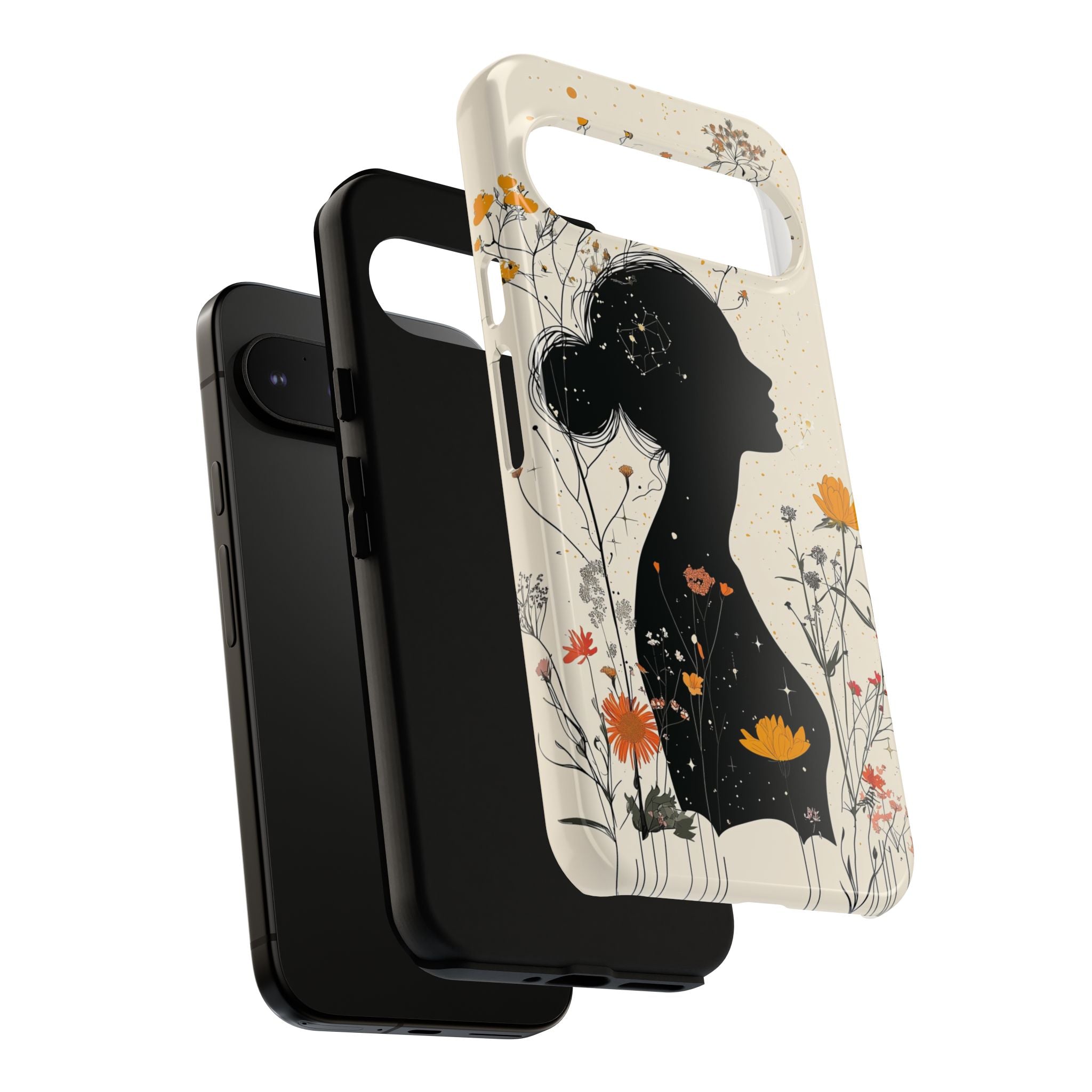 Floral Silhouette Google Pixel Case | Botanical Woman