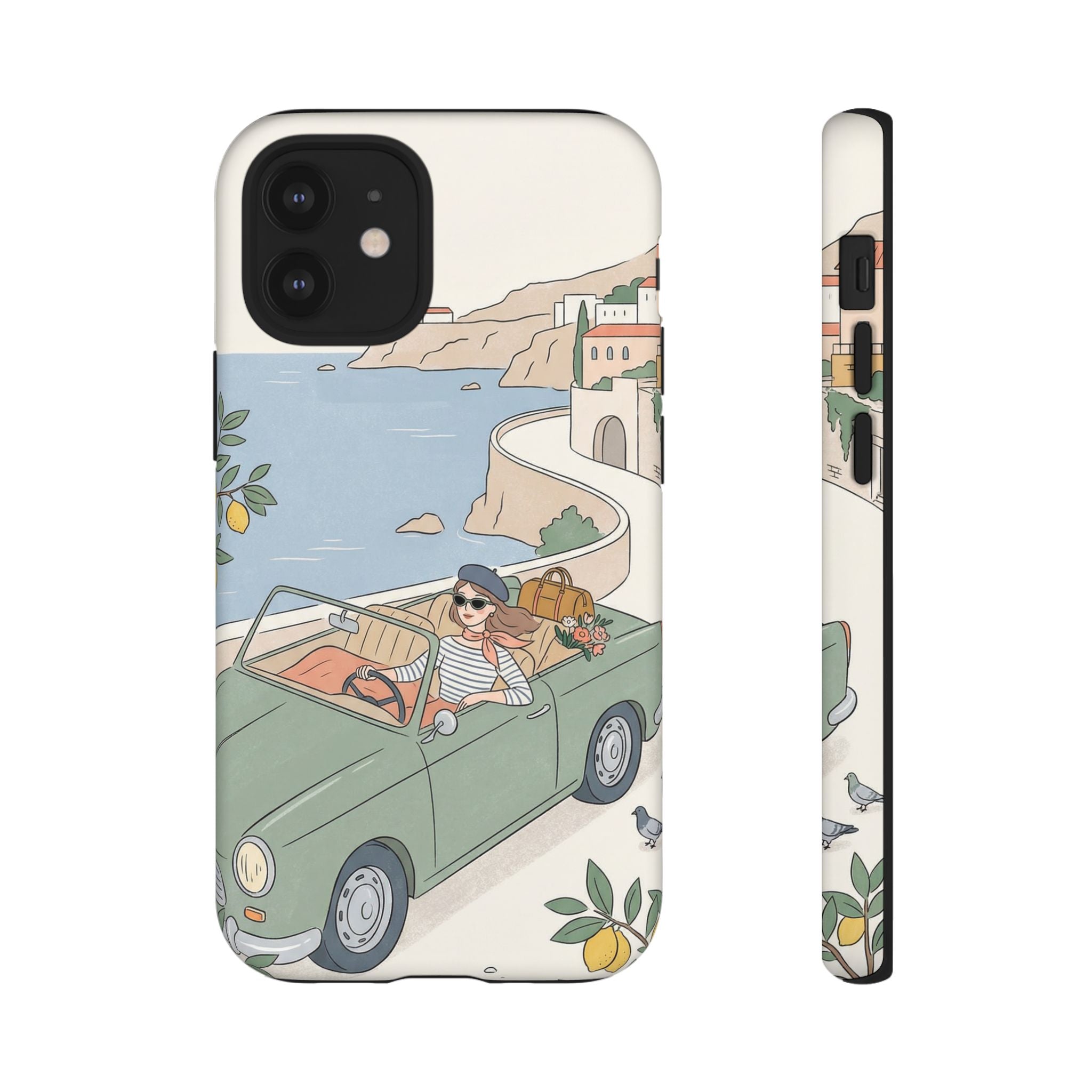 Retro Coastal Road Trip Design iPhone Case