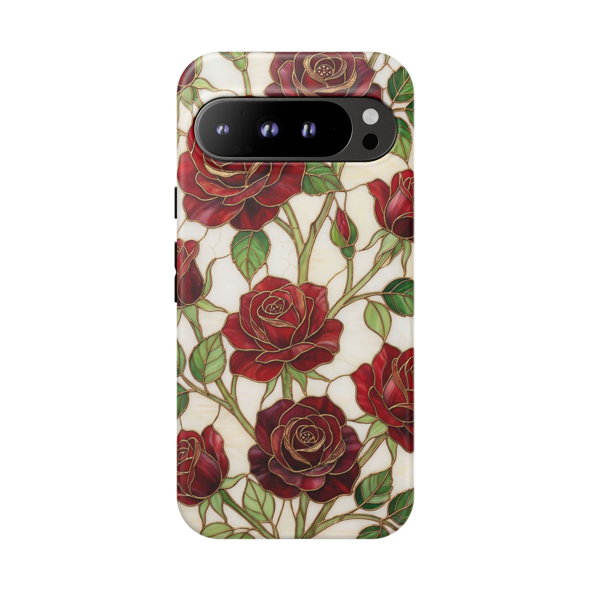Red Rose Pattern Vintage Floral Tough Google Pixel Case
