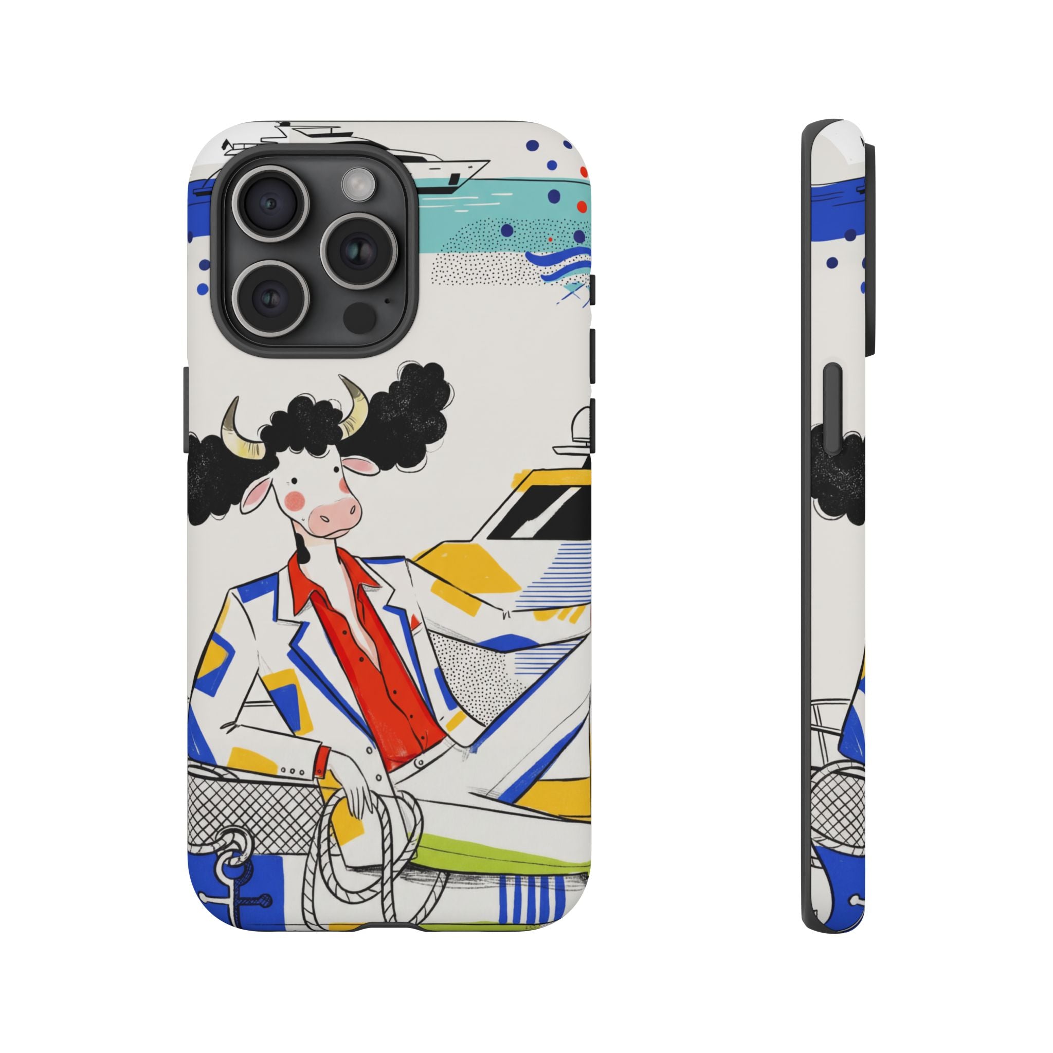 Nautical Cow Graphic Protective iPhone Case