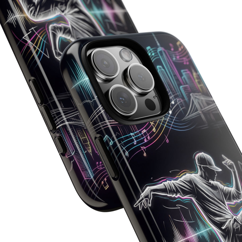 Custodia per iPhone Neon Skyline con Ballerina