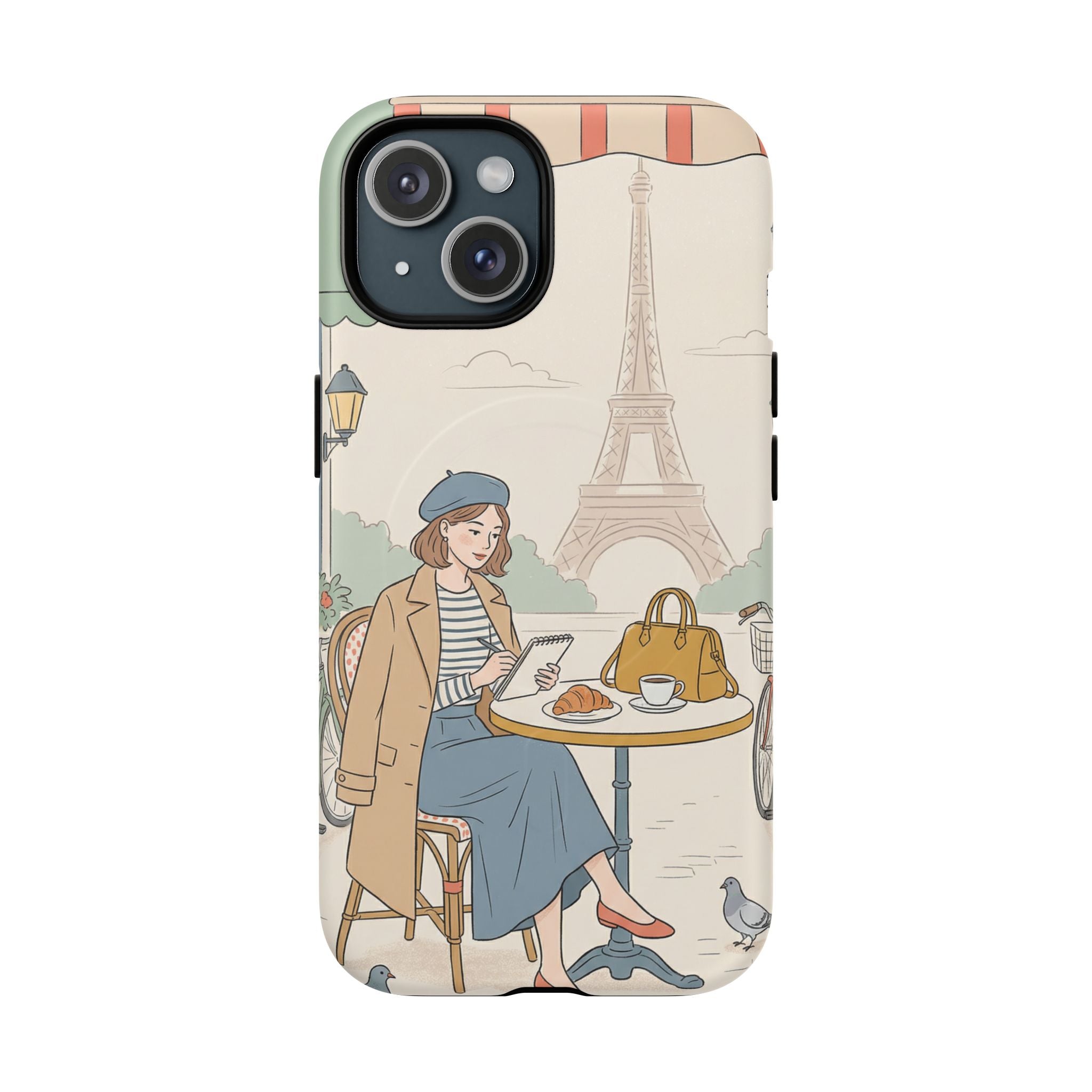 Paris Cafe MagSafe iPhone Case | Cute Vintage Eiffel Tower Travel