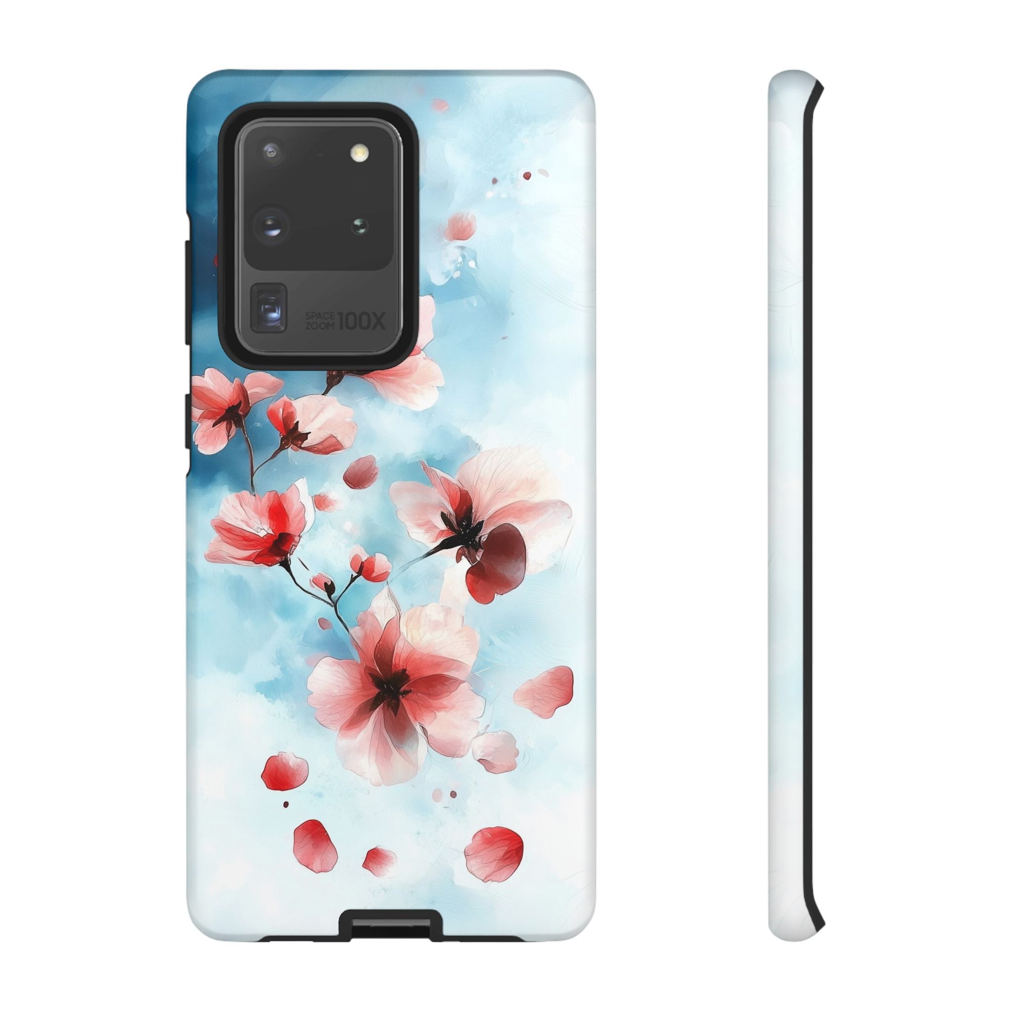 Floral Cherry Blossom Samsung Galaxy Case | Pastel Pink Blue
