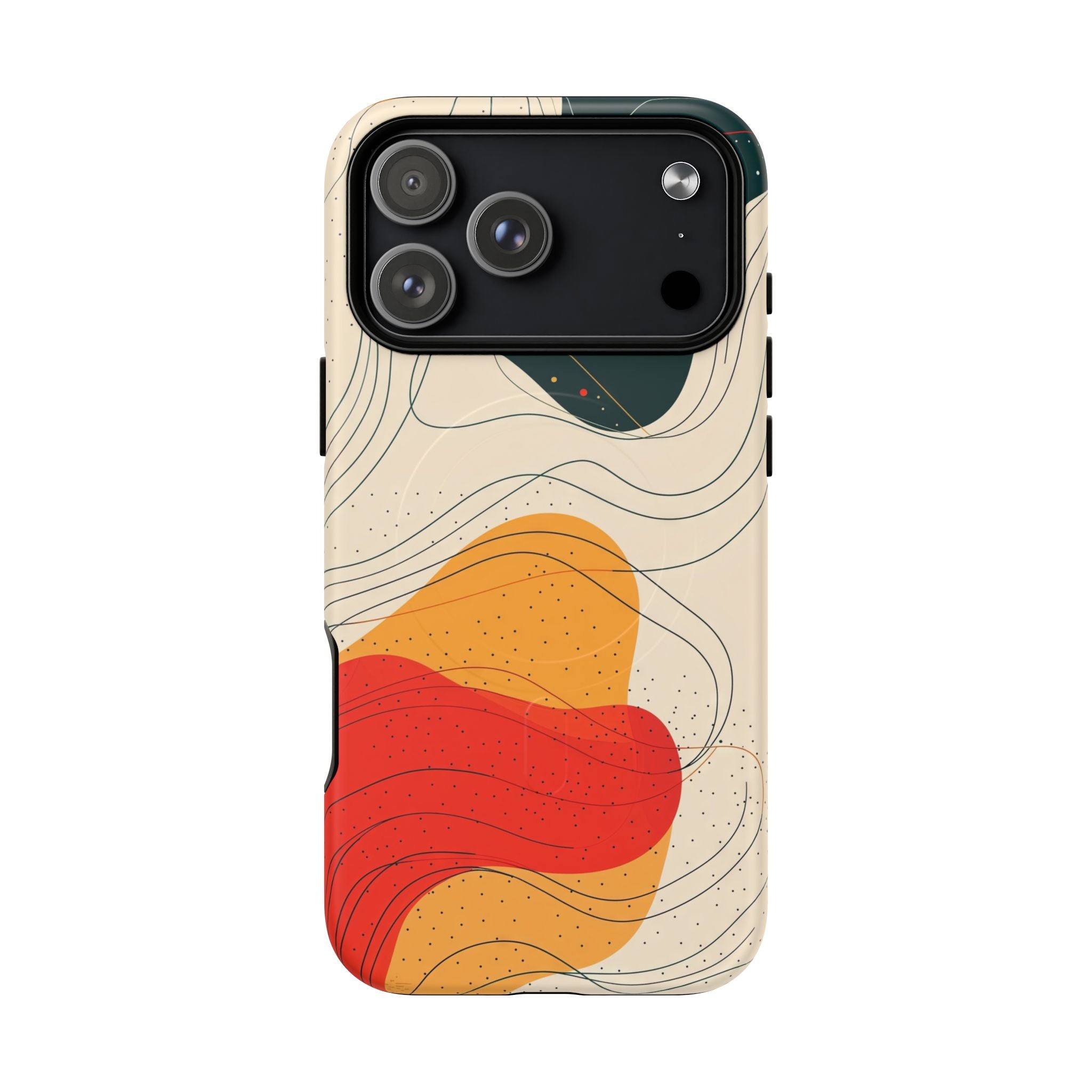Abstract Retro Waves MagSafe iPhone Case | Colourful Modern Art
