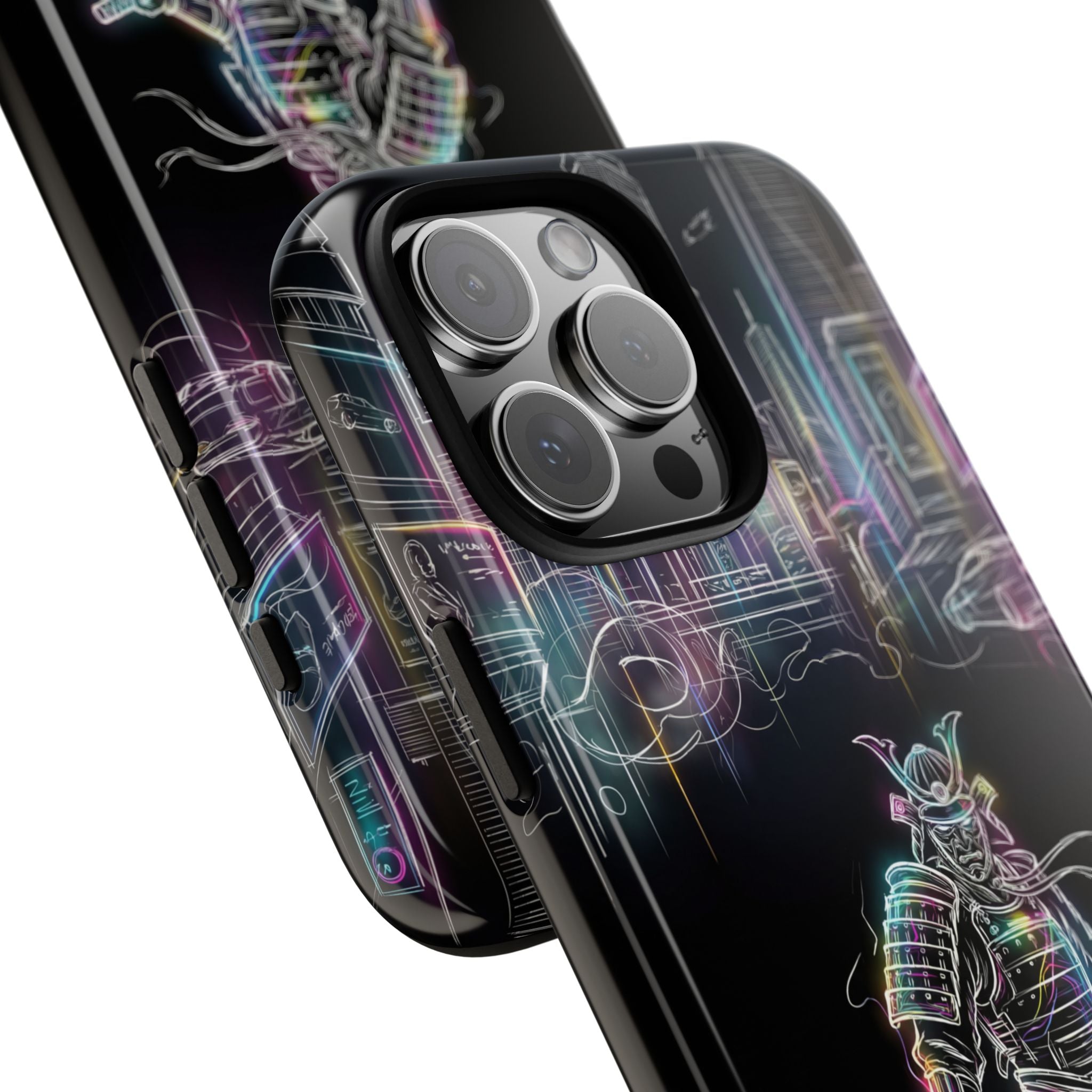 Neon Samurai iPhone Case | Cyberpunk City Armor