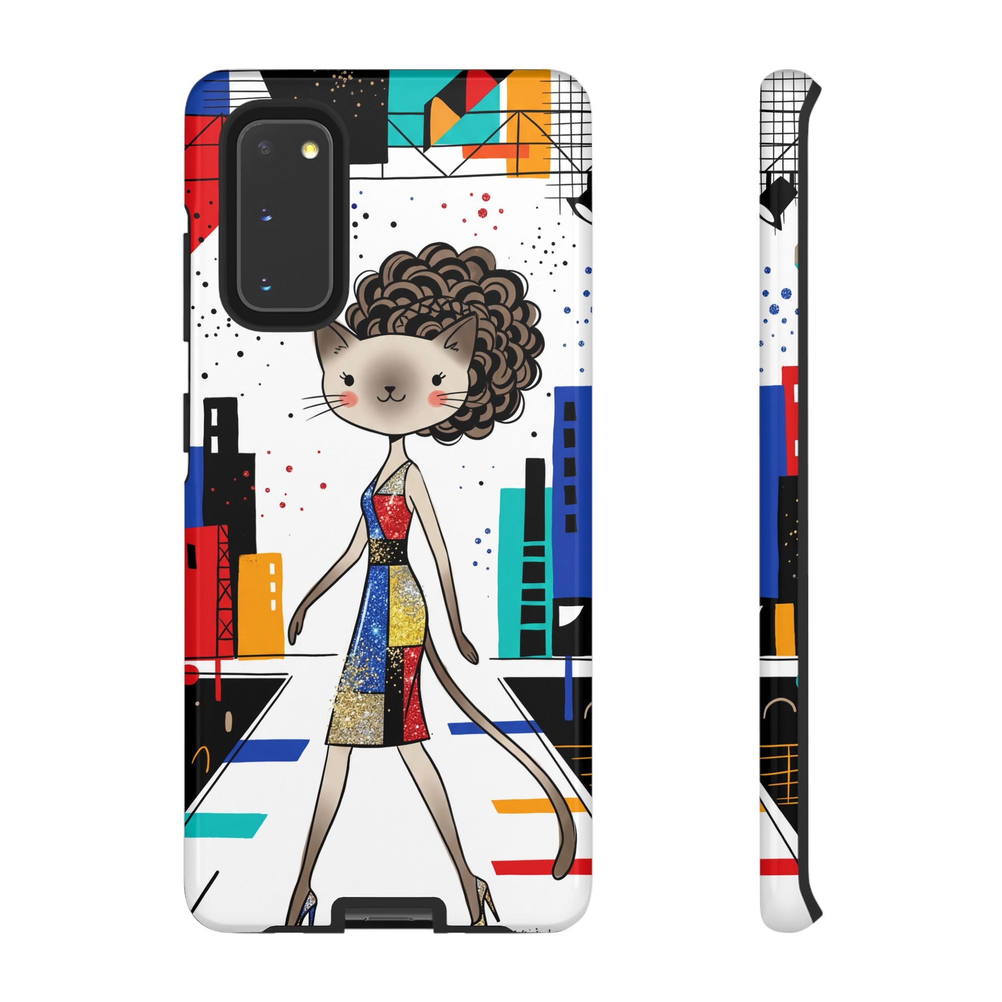 Catwalk City Samsung Galaxy Phone Case | Cute Fashion Cat