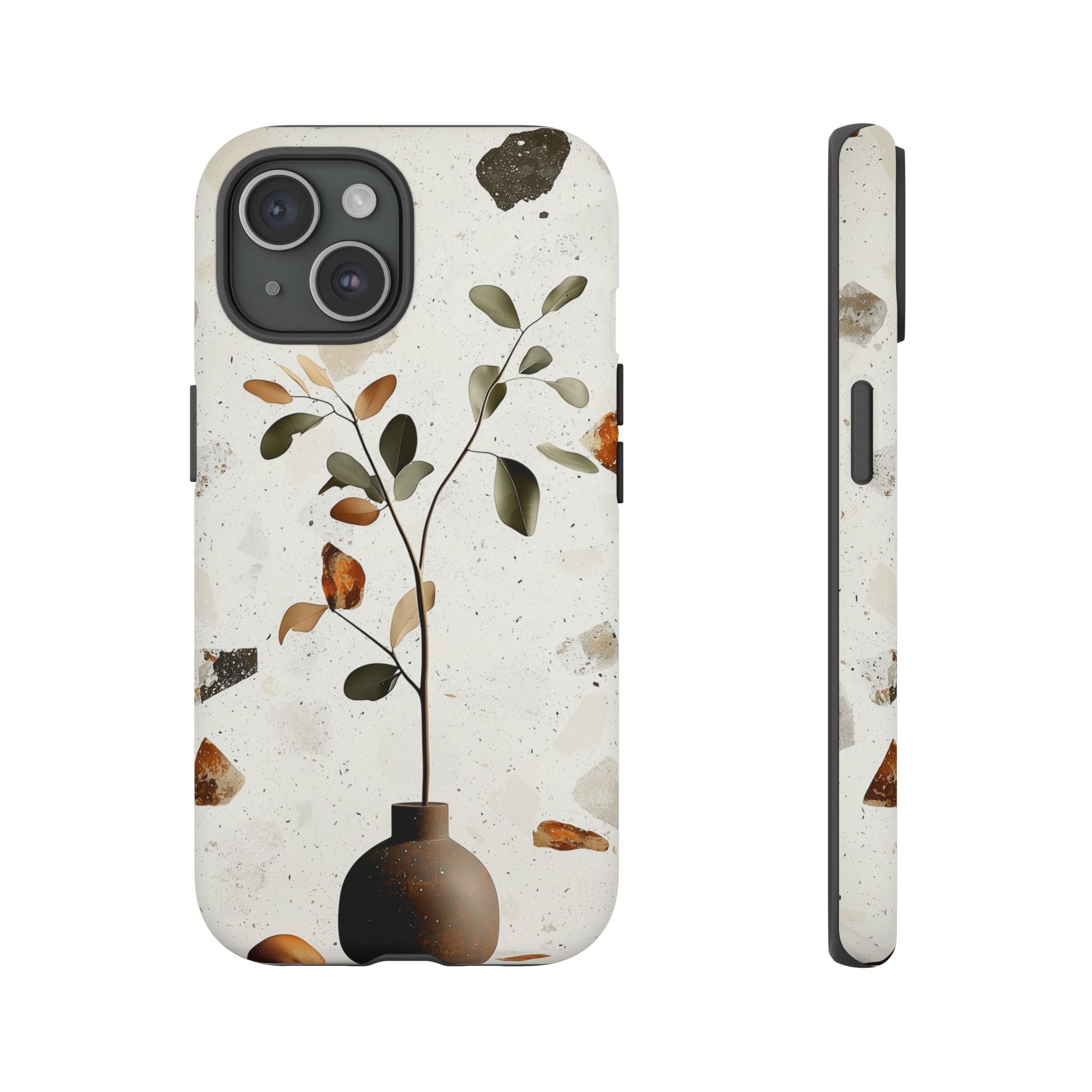 Floral Terrazzo iPhone Case | Minimal Vase Botanical