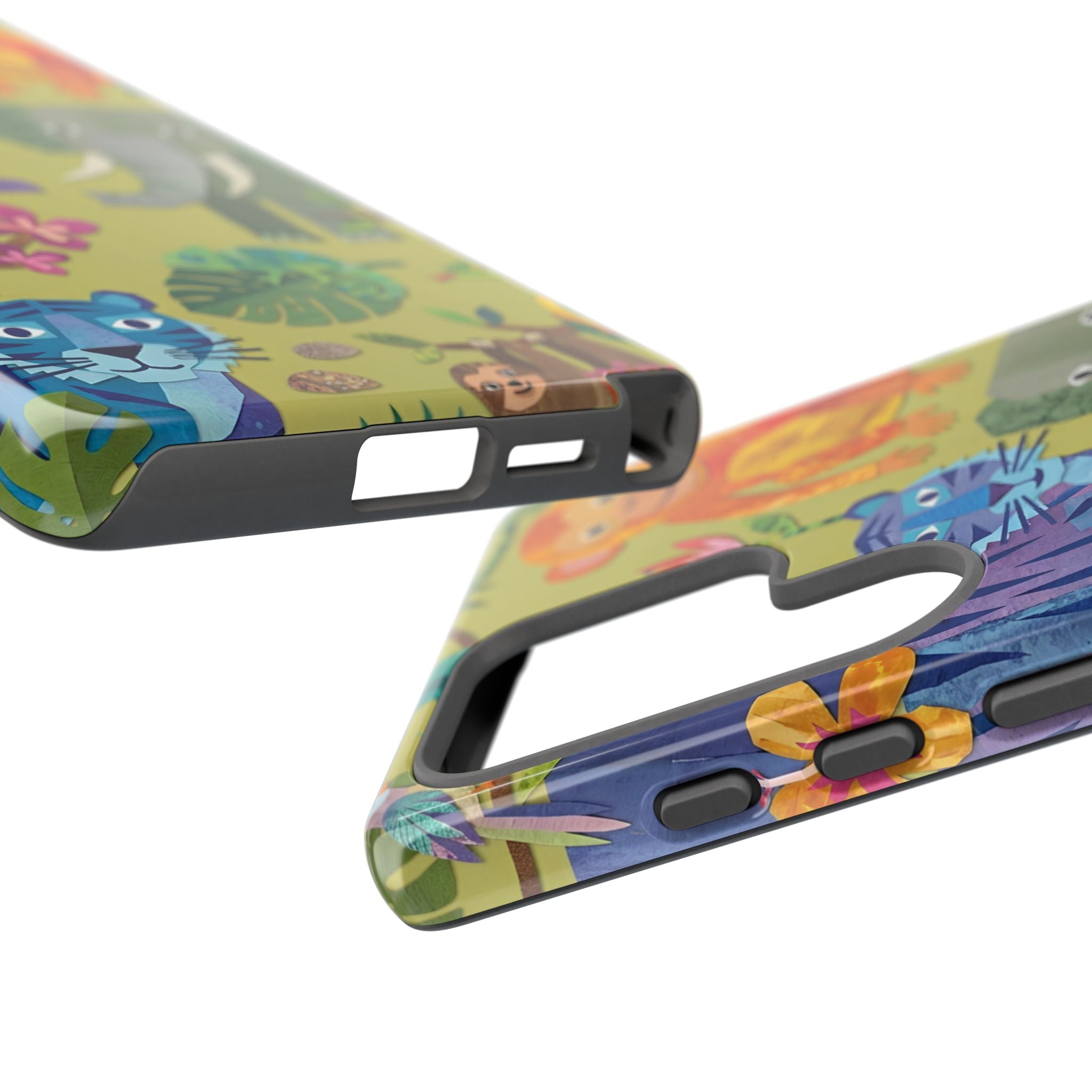 Jungle Animals Tough Samsung Galaxy Phone Case | Colorful Tiger, Elephant & Monkey Protective Cover