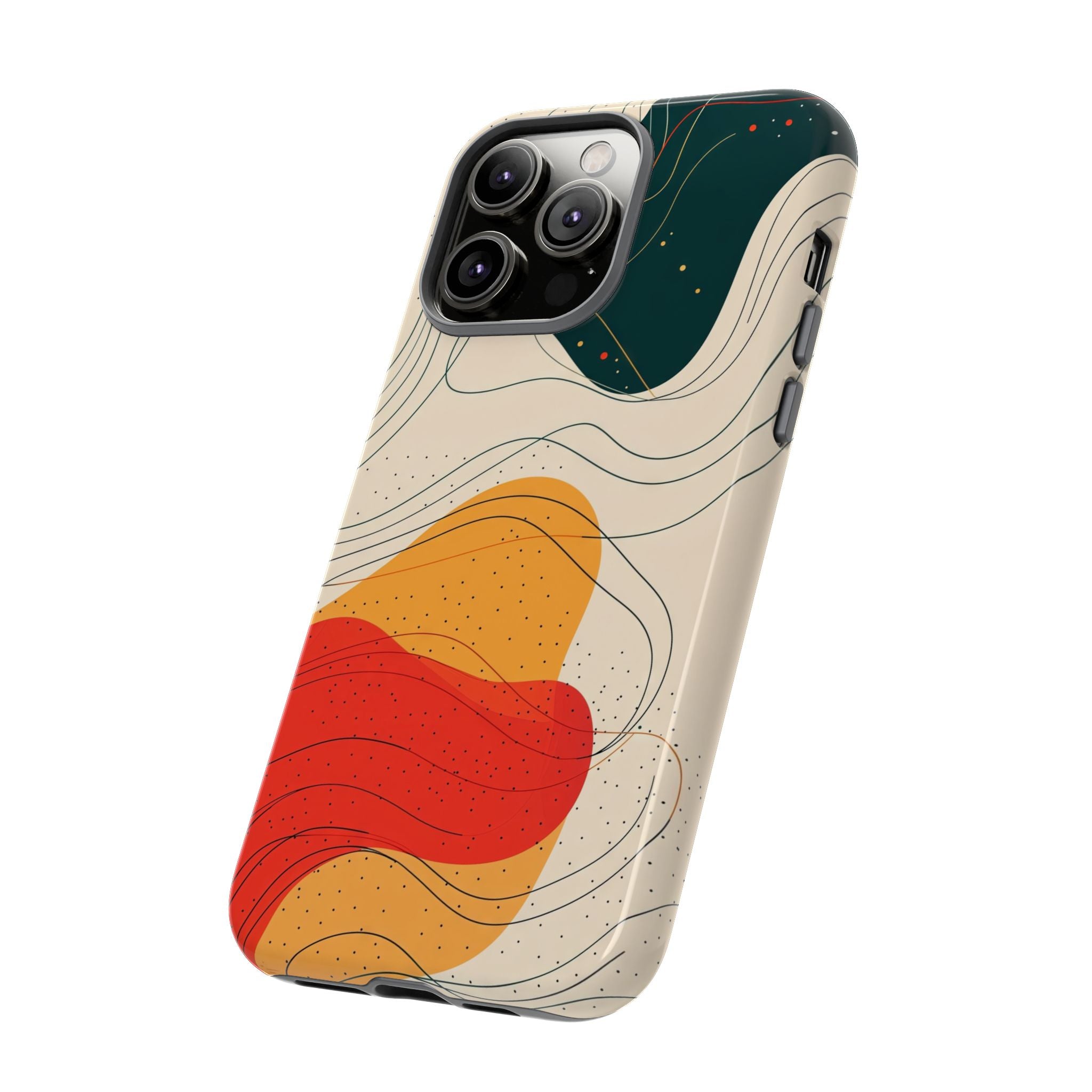 Abstract Retro Waves iPhone Case | Colourful Modern Art