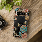 Cover per telefono Google Pixel "Api floreali" resistente | Copertura protettiva vintage Rose e Bombo