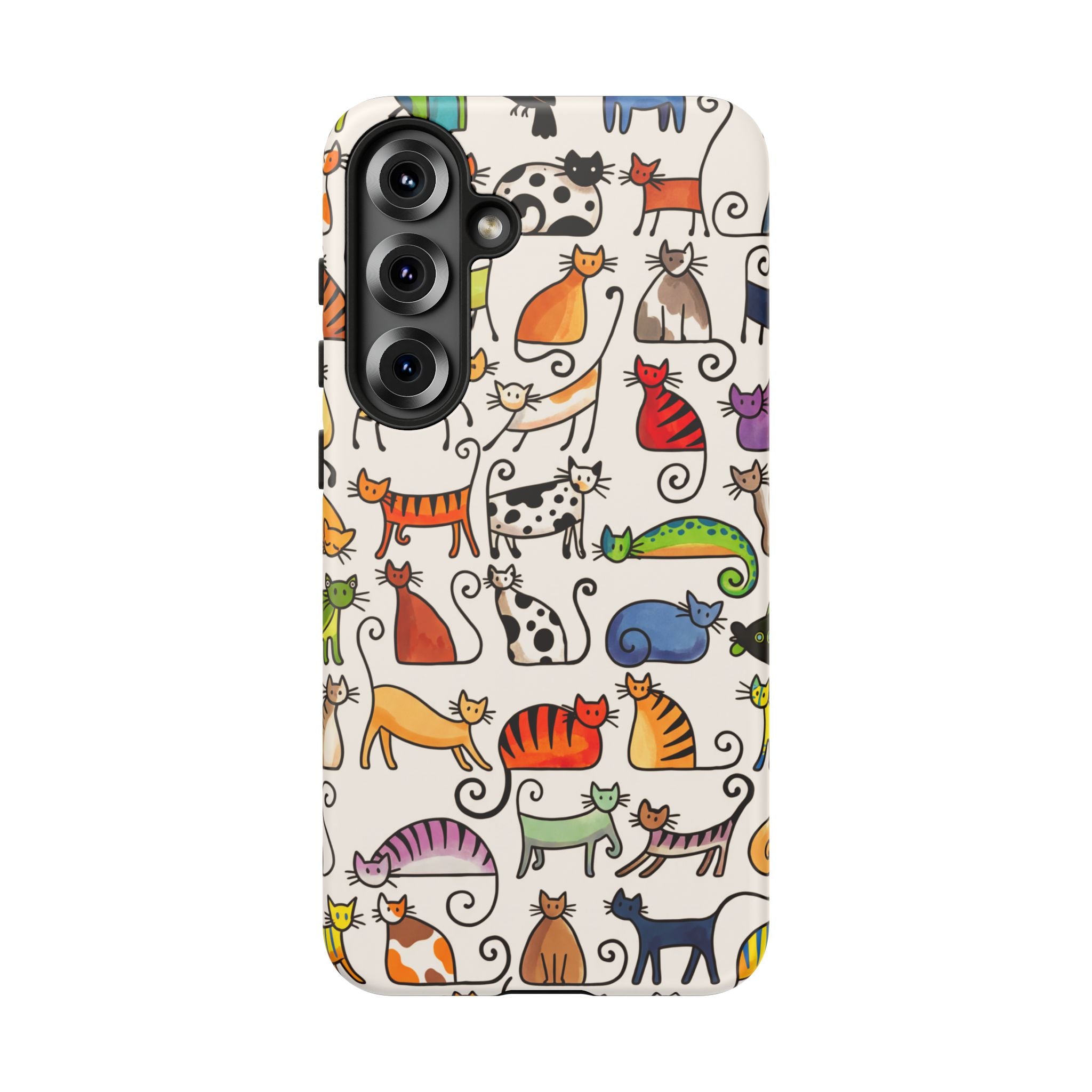 Cat Pattern Tough Samsung Galaxy Case | Colourful Cartoon Cats