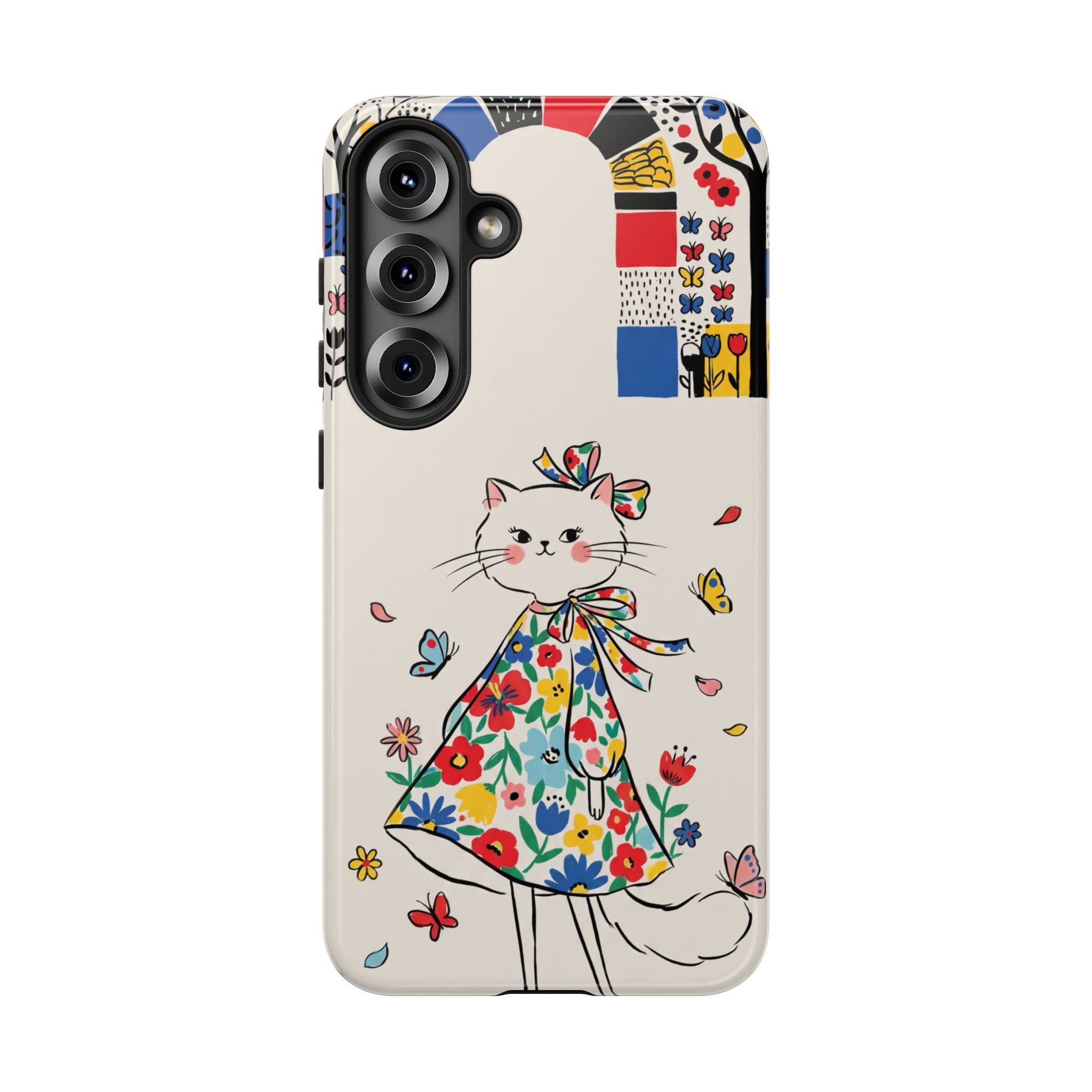 Floral Kitty Samsung Galaxy Phone Case | Cute Cat
