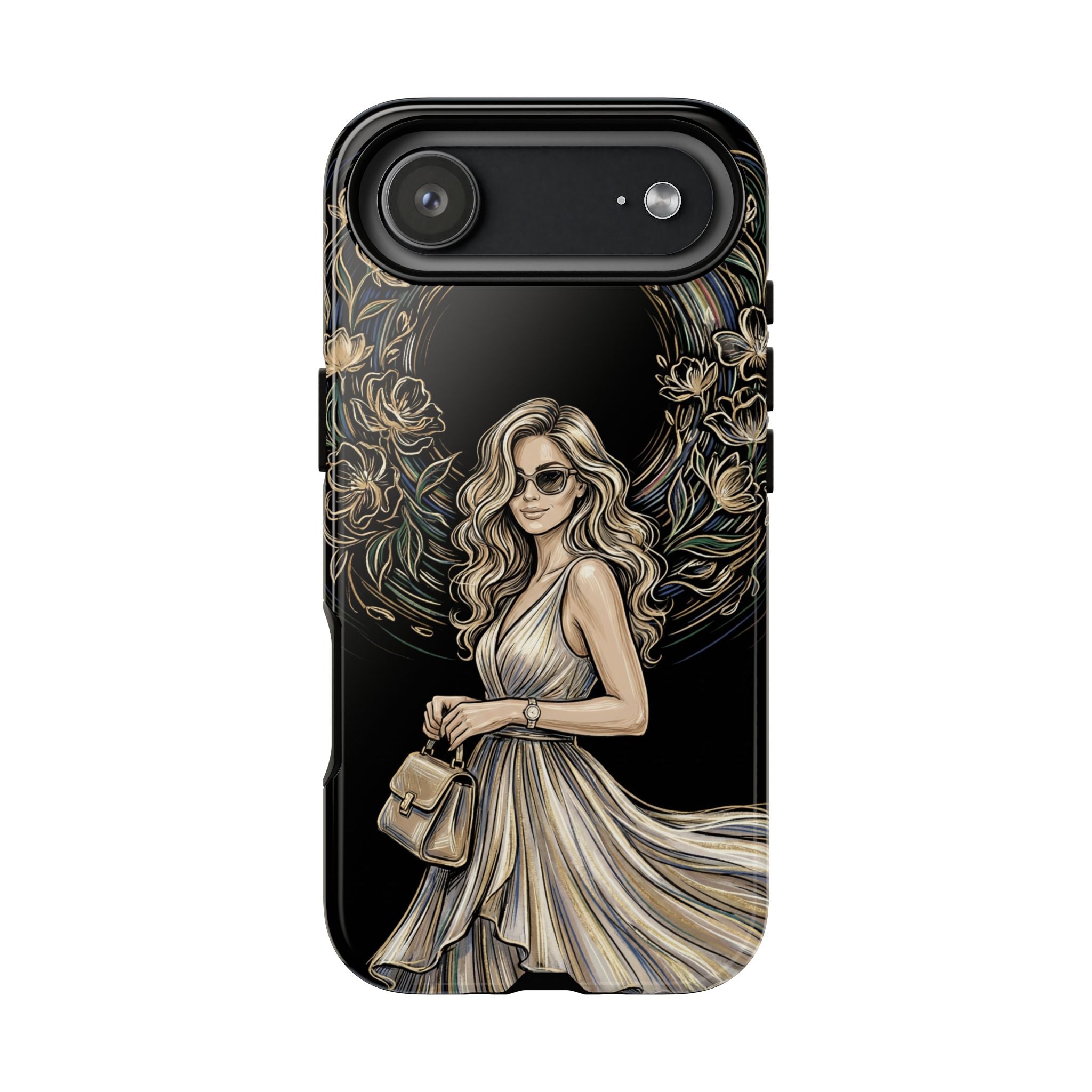 Stylish Woman Floral Wreath Tough iPhone Case