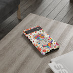 Floral Rainbow Cat Google Pixel Phone Case | Cat News Design