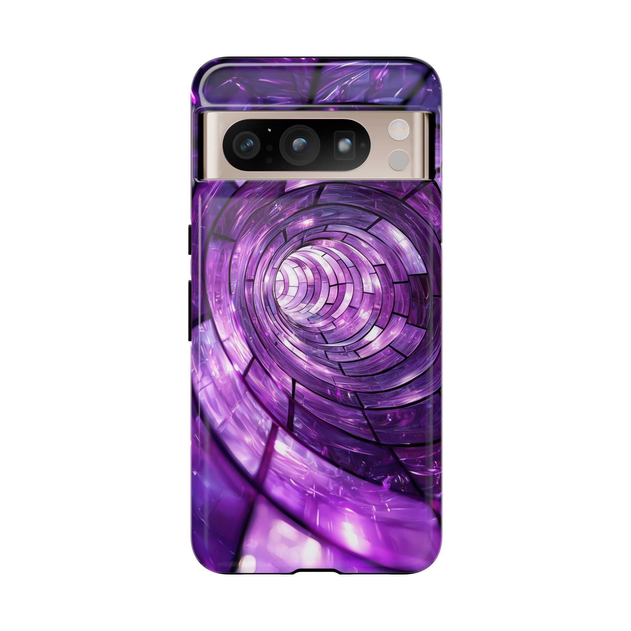 Purple Vortex Tough Google Pixel Case — Abstract Spiral Protective Cover