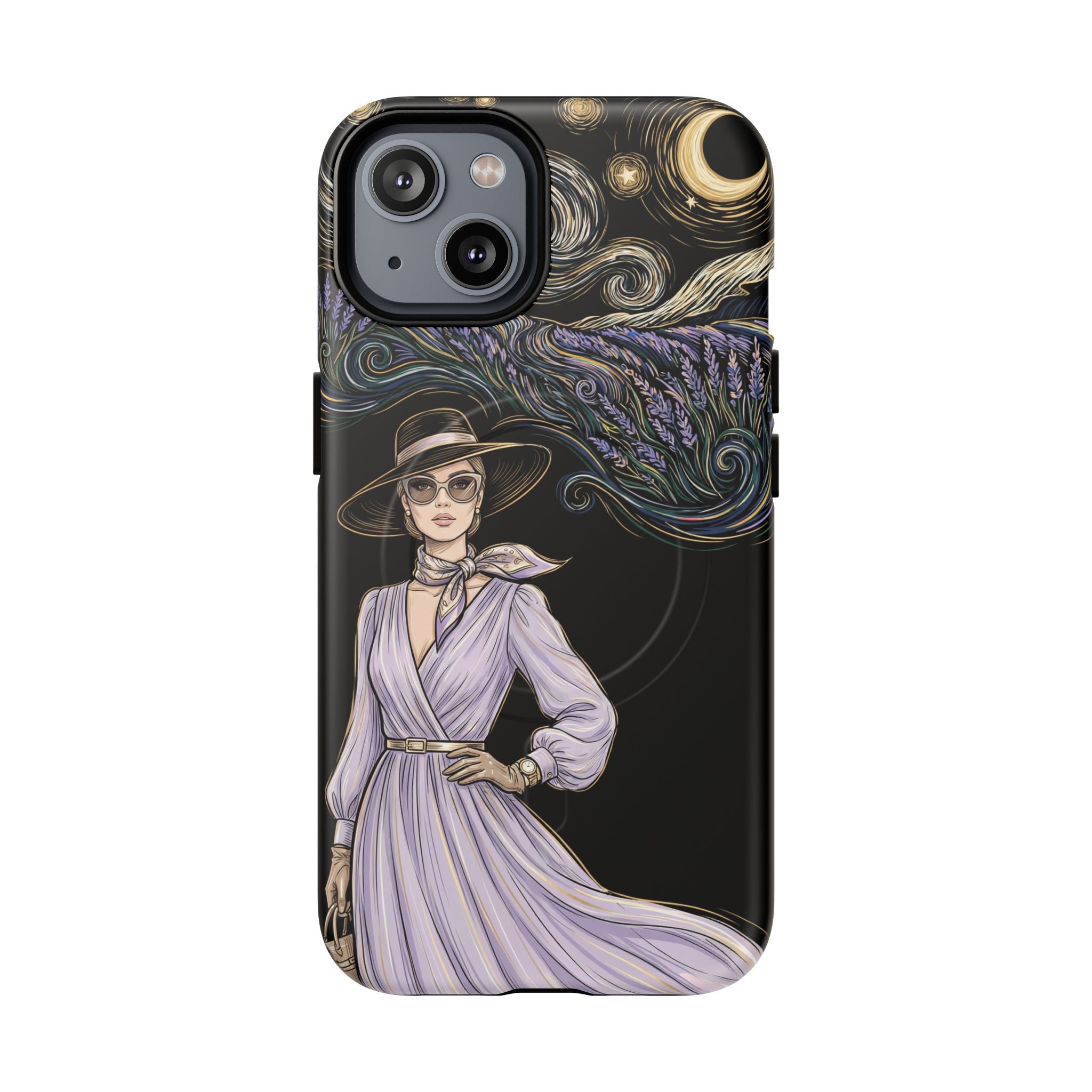 Starry Night Lavender Woman MagSafe iPhone Case | Artistic Protective Tough Case