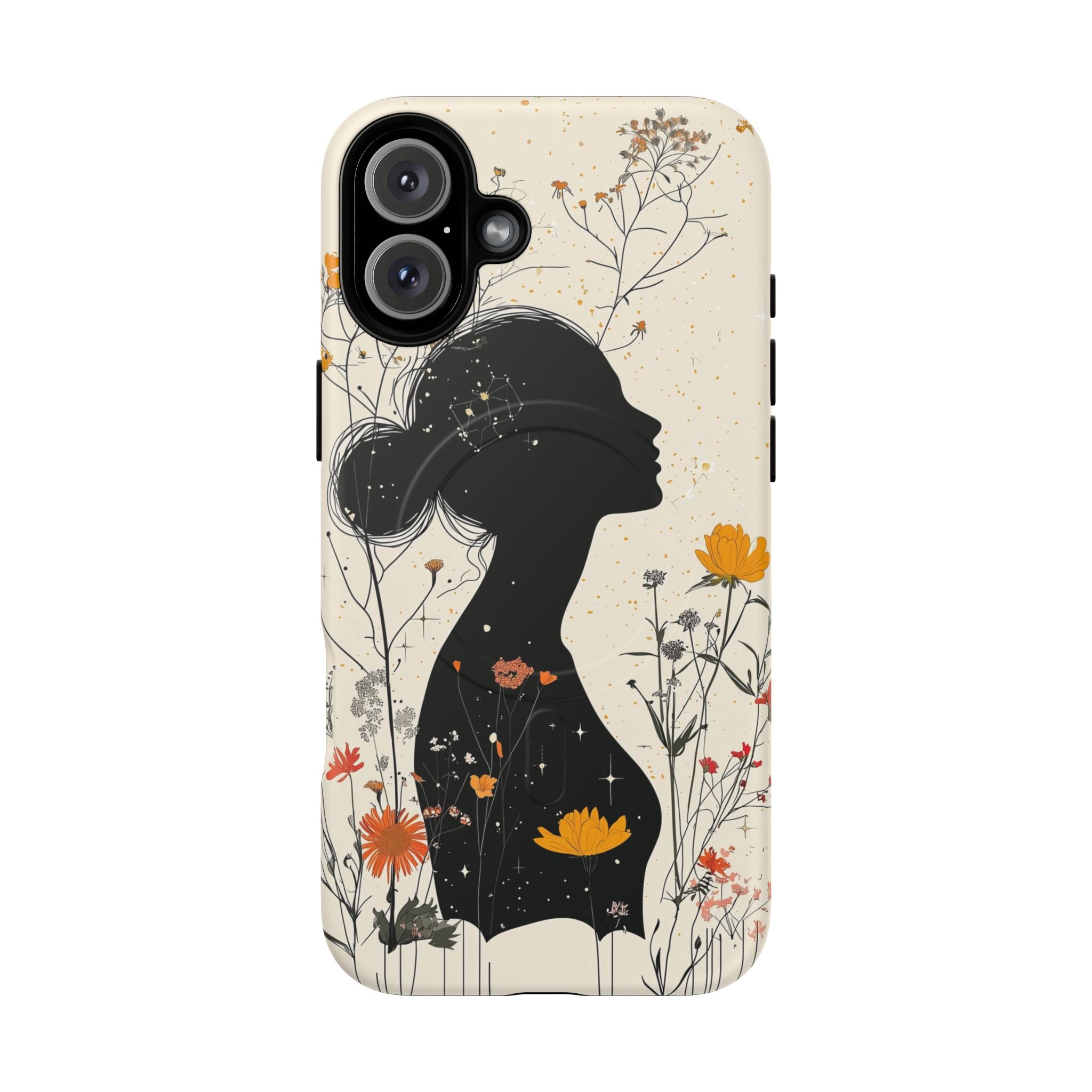 Custodia MagSafe per iPhone con silhouette floreale | Botanical Woman