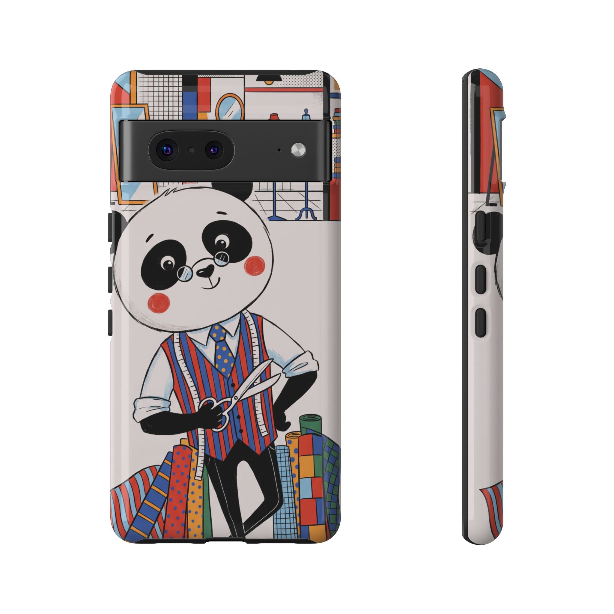 Panda Tailor Google Pixel Phone Case | Cute Seamstress Cartoon