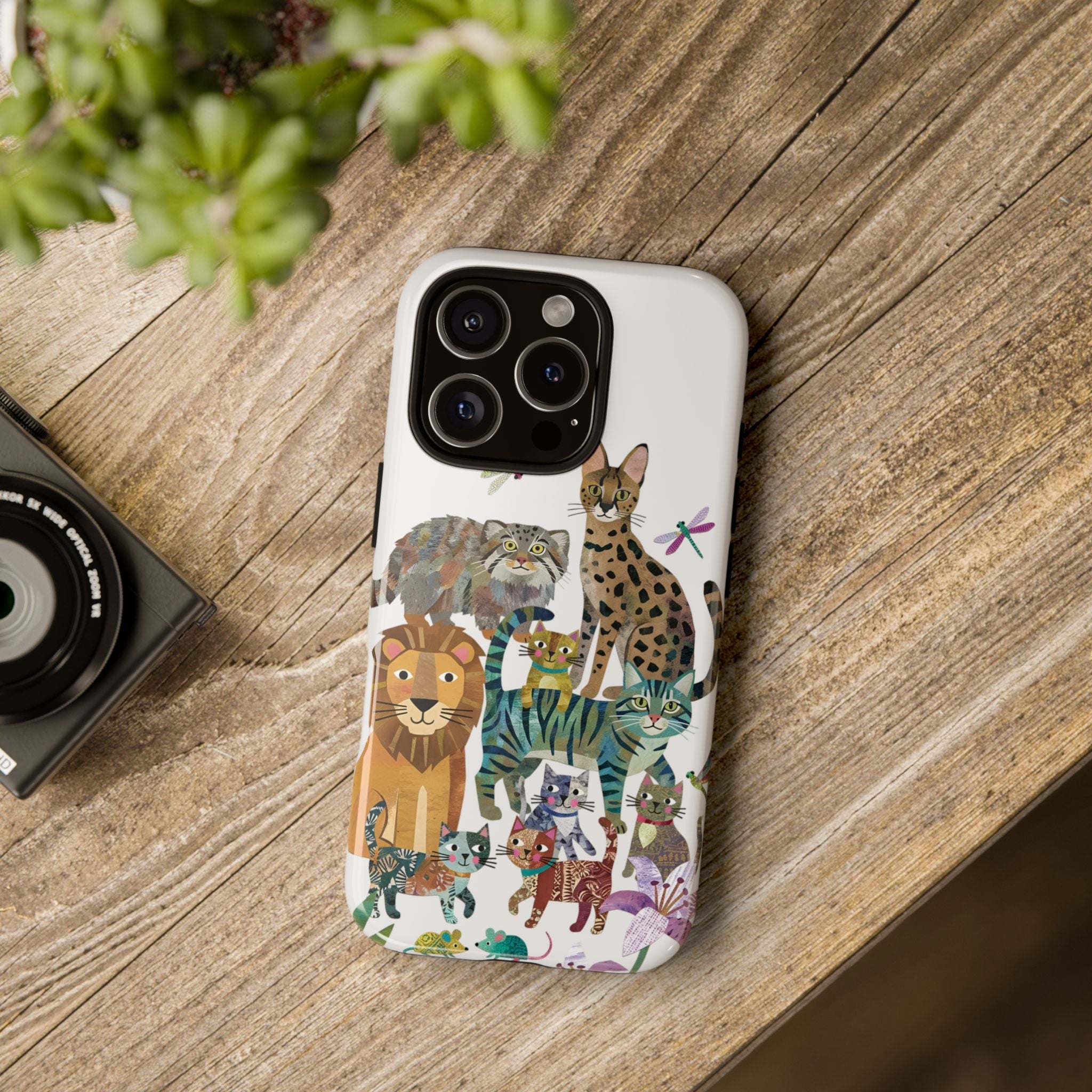Cute Jungle Cats iPhone Case | Colorful Animal Safari Protective Case