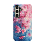 Floral Cherry Blossom Samsung Galaxy Case | Pink Blue Watercolour