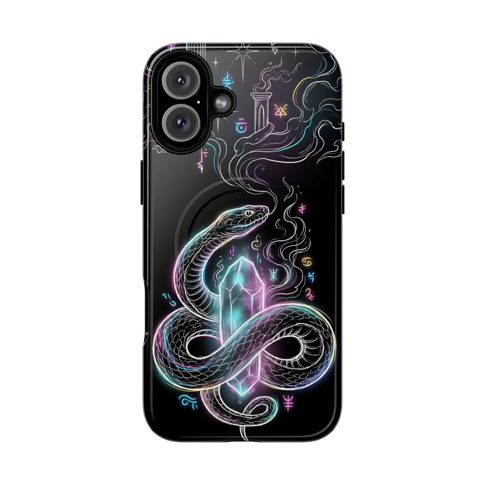 Neon Occult Mystic Snake Crystal MagSafe iPhone Case
