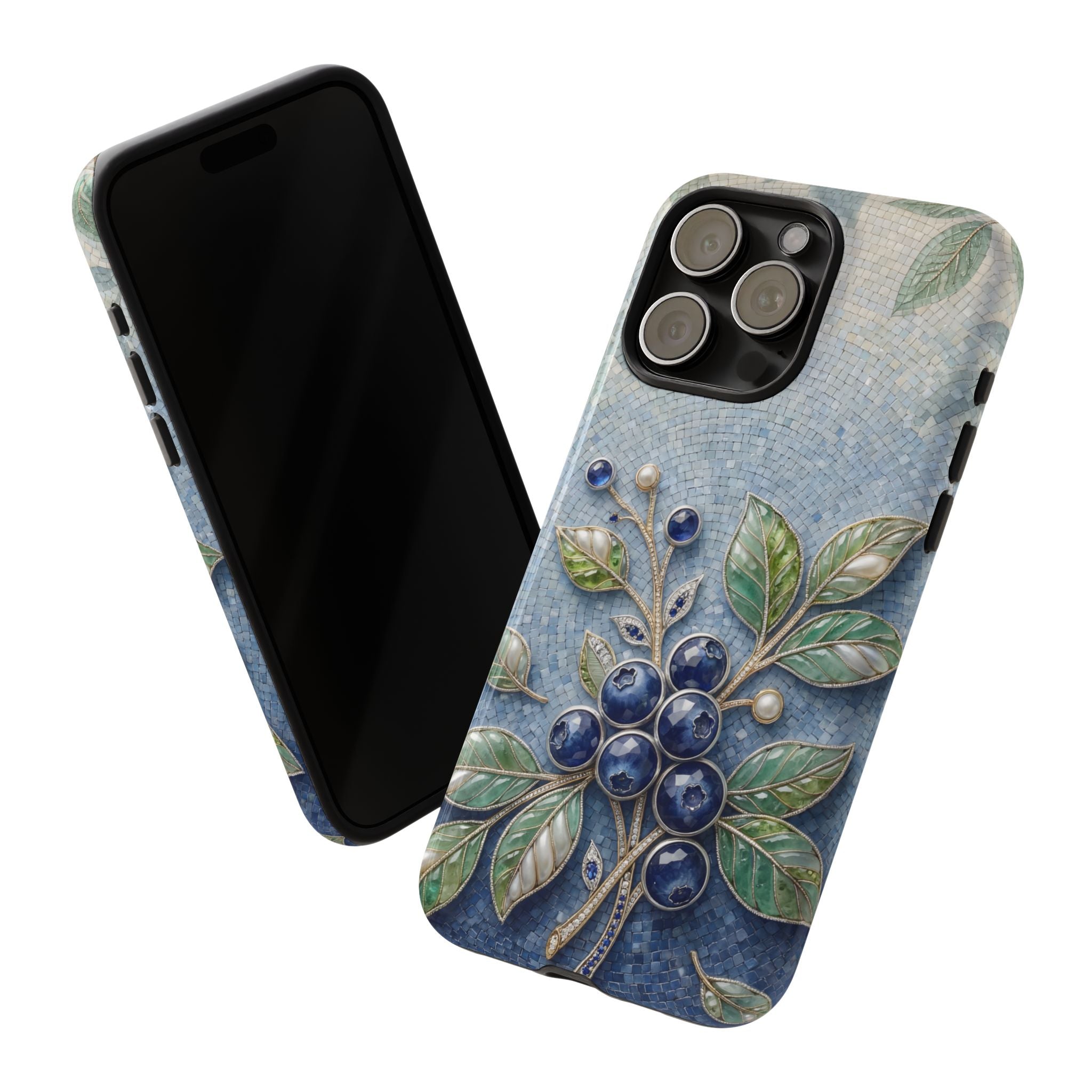 Blueberry Botanical Tough iPhone Case | Floral Protective iPhone Cover