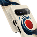 Abstract Wave Google Pixel Case | Red Sun Ocean Art